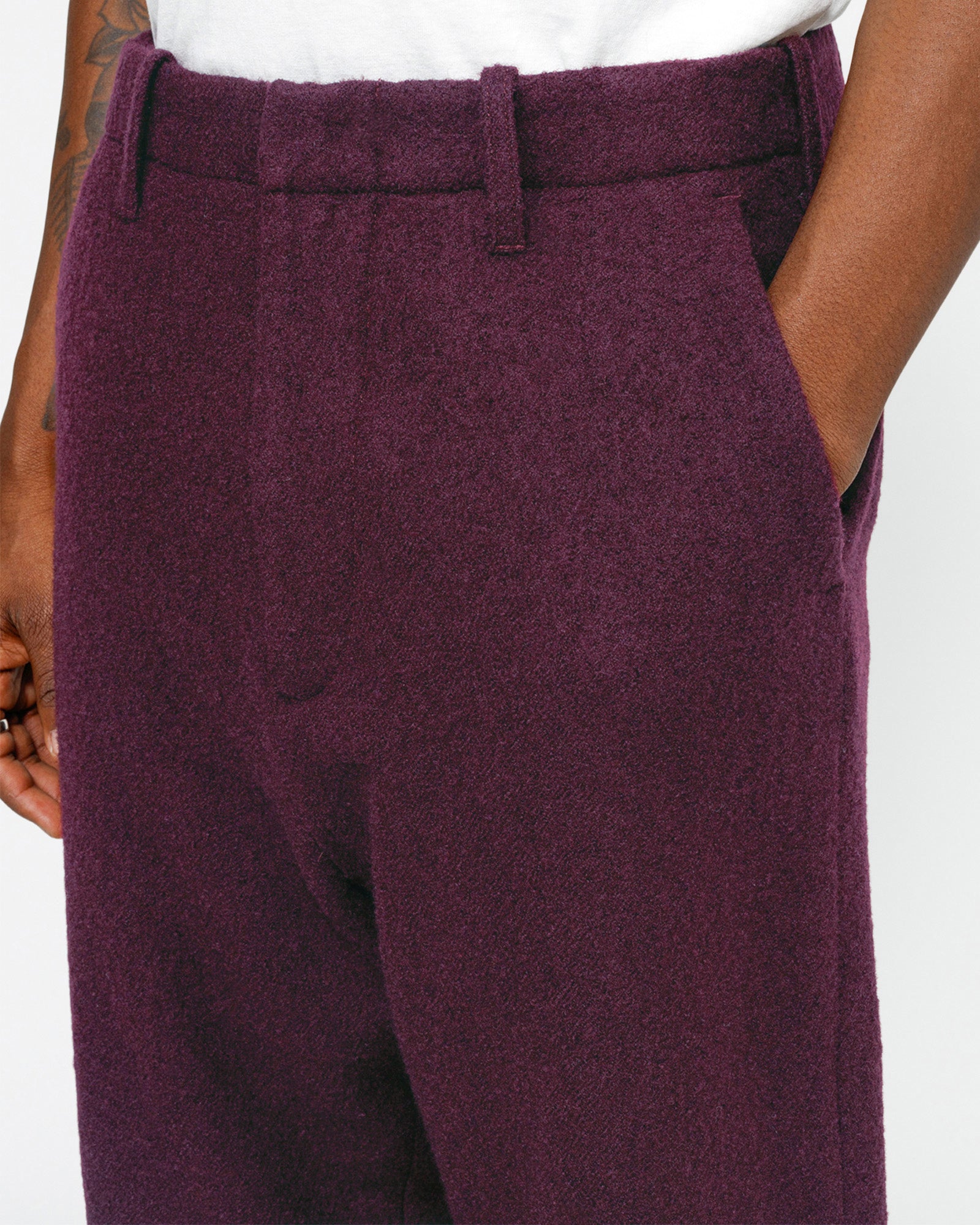 Relaxed Trouser Textured Wool in wine – Stüssy – Stussy AU