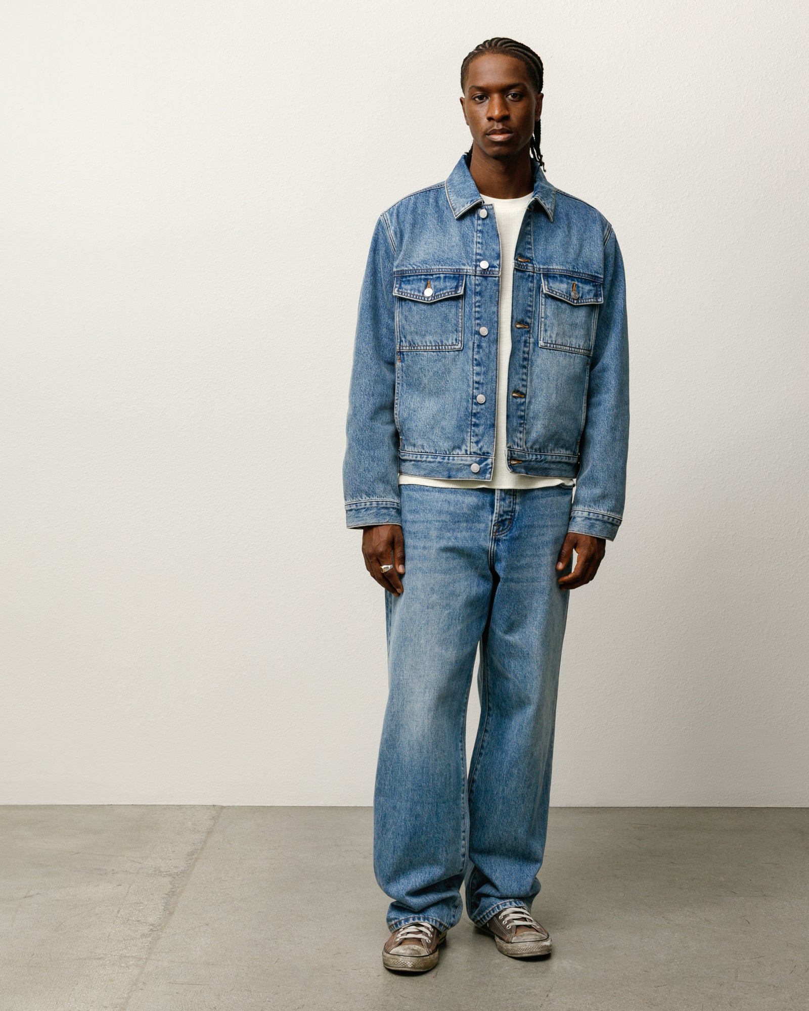 Big Ol Jean Denim Mens Regular In Indigo Stone Wash