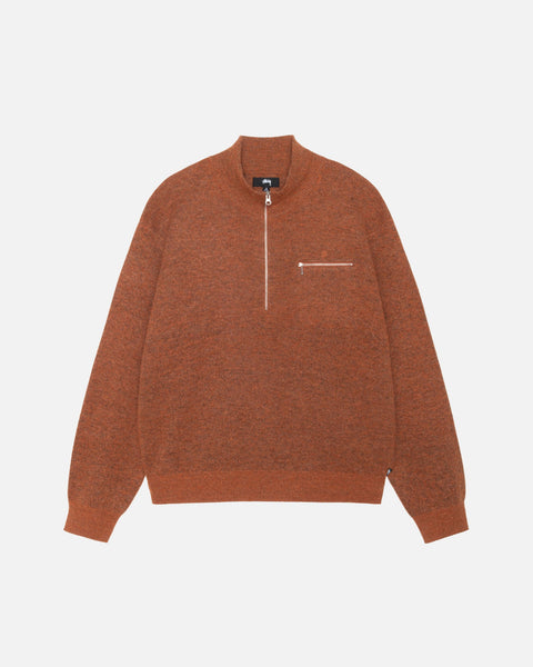 HALF ZIP MOCK NECK SWEATER