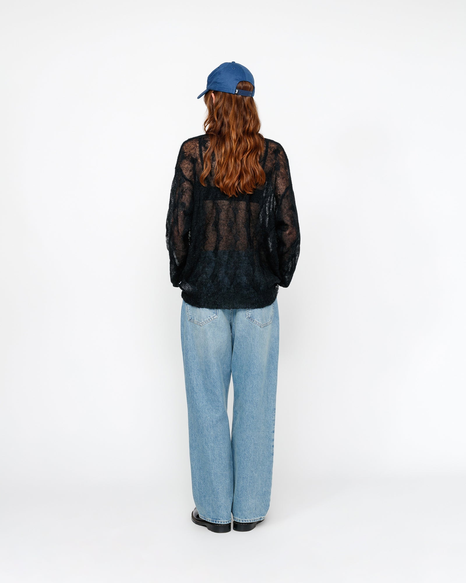 Loose Knit Cross Cable Sweater in black – Stüssy – Stussy AU