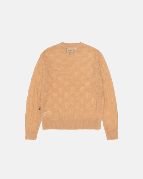 STÜSSY LOOSE KNIT CROSS CABLE SWEATER SAND SWEATER