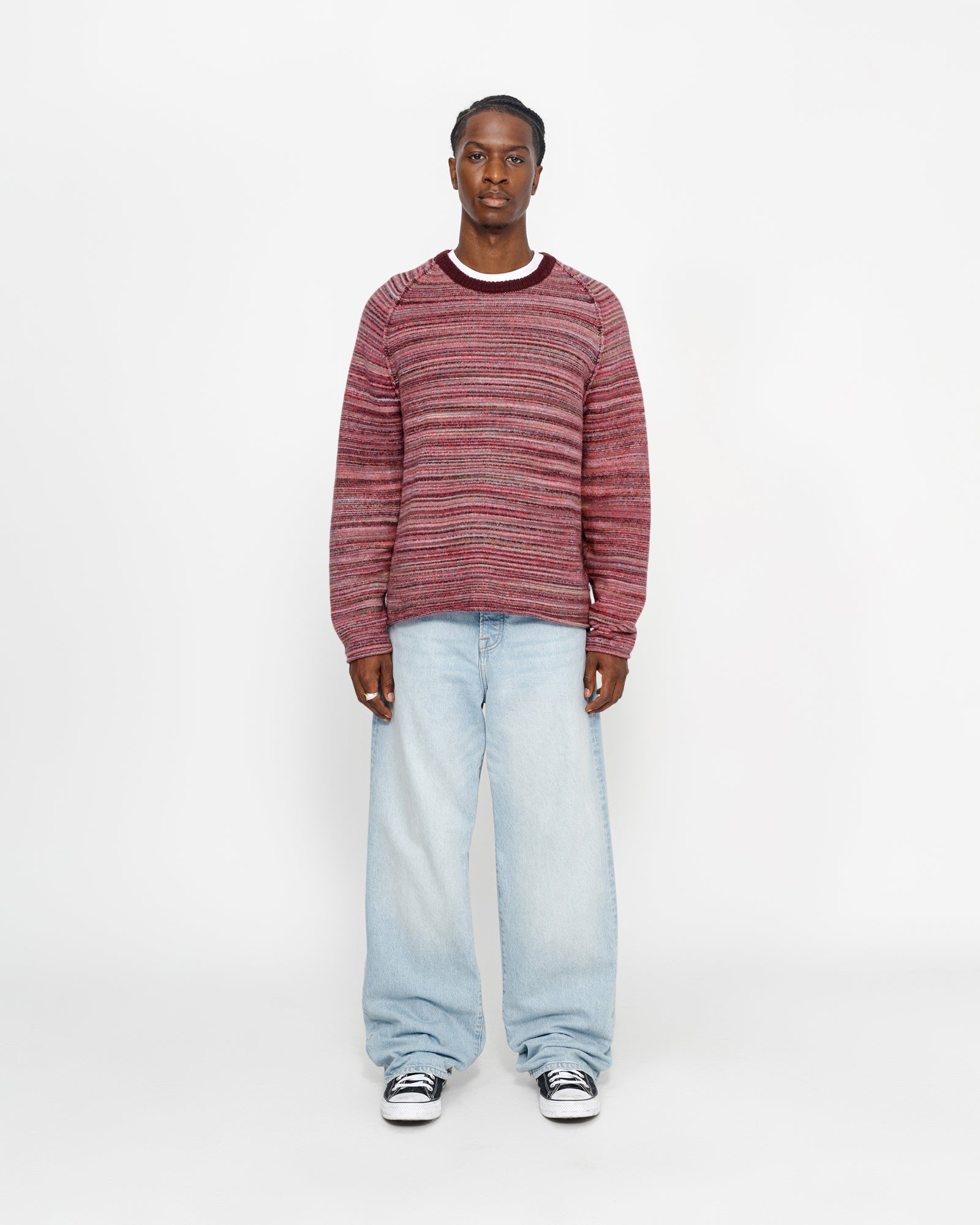 STUSSY CONTRAST STRIPE CREW RELAXED FIT（117253）