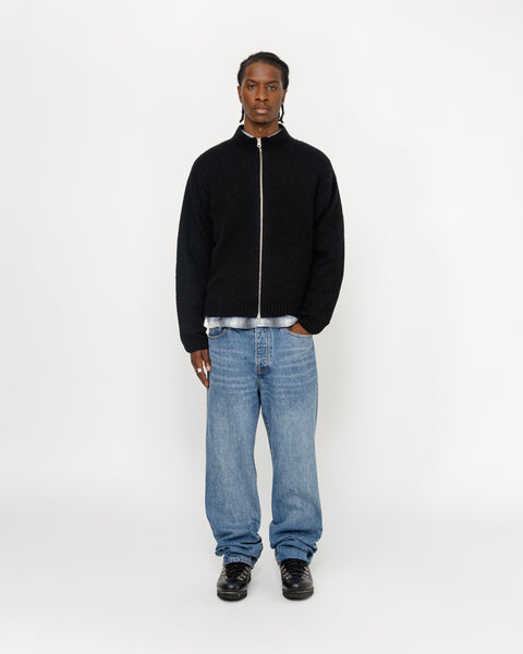 BRUSHED MOCK FULL ZIP SWEATER