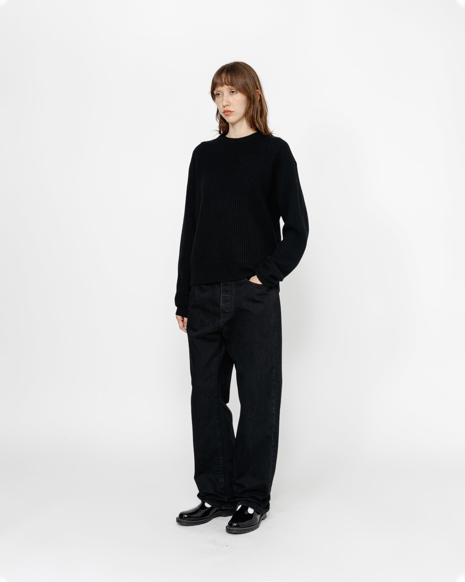 WAFFLE CASHMERE SWEATER