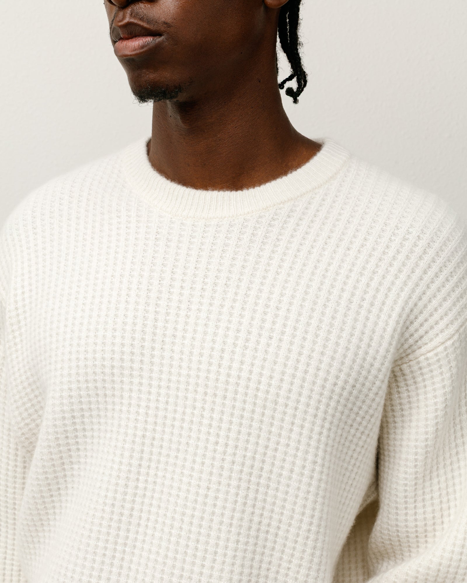 Waffle Knit Cashmere Crew in natural – Stüssy – Stussy AU