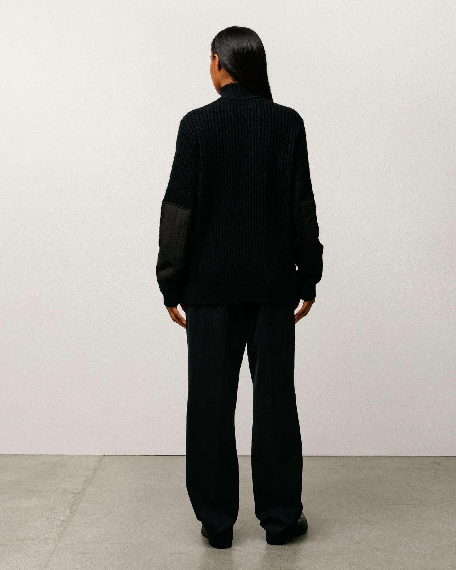 MILITARY PATCH ZIP SWEATER