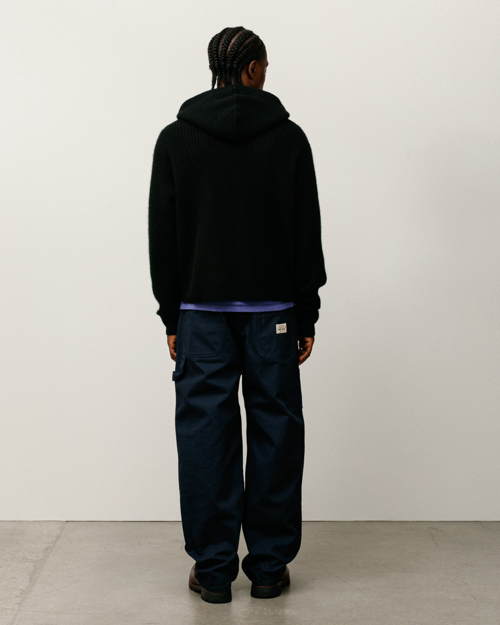 WAFFLE CASHMERE ZIP HOOD