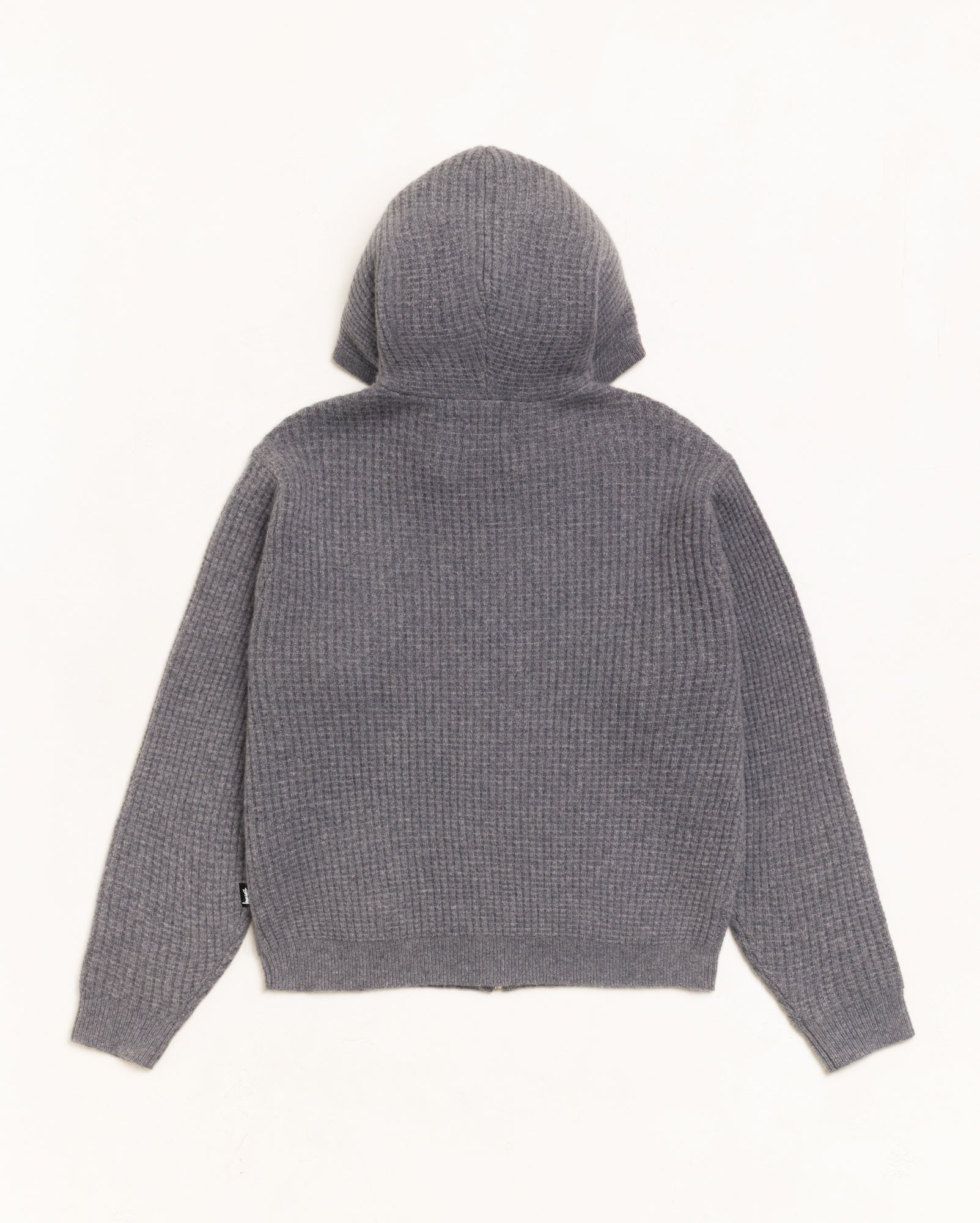 WAFFLE CASHMERE ZIP HOOD