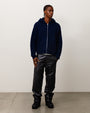WAFFLE CASHMERE ZIP HOOD