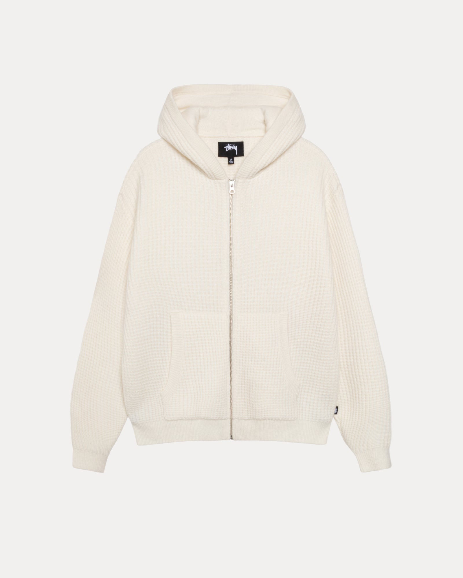 WAFFLE CASHMERE ZIP HOOD