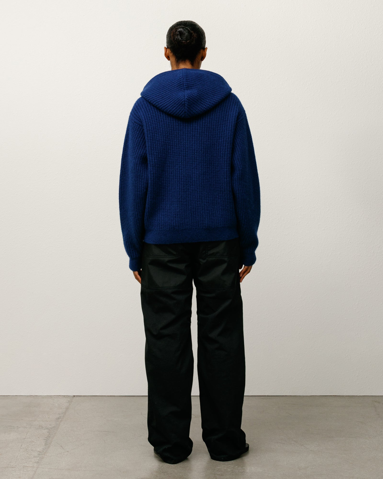WAFFLE CASHMERE ZIP HOOD