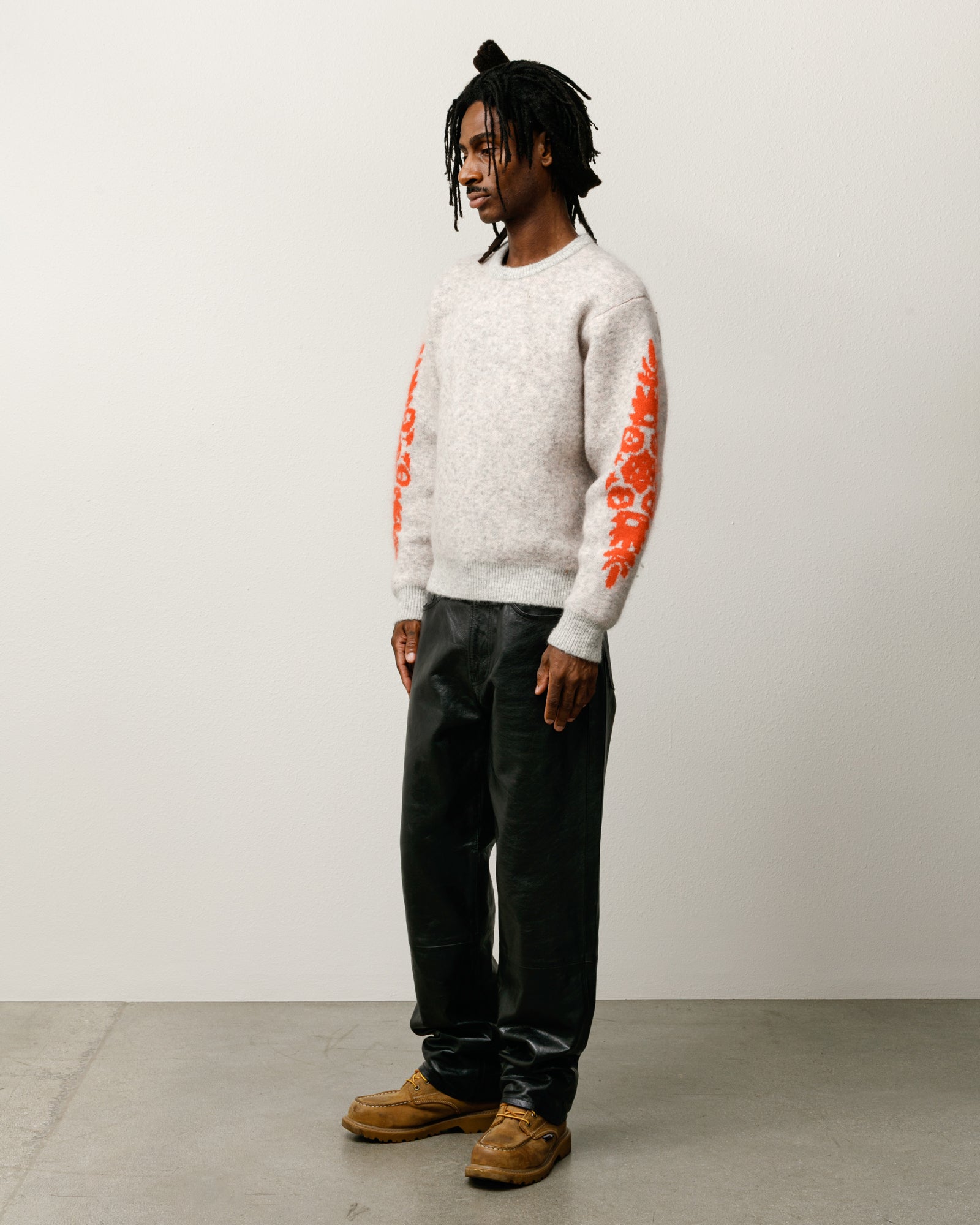 Mohair Flower Sweater – Grey Heather | Tops & Knits | Stüssy