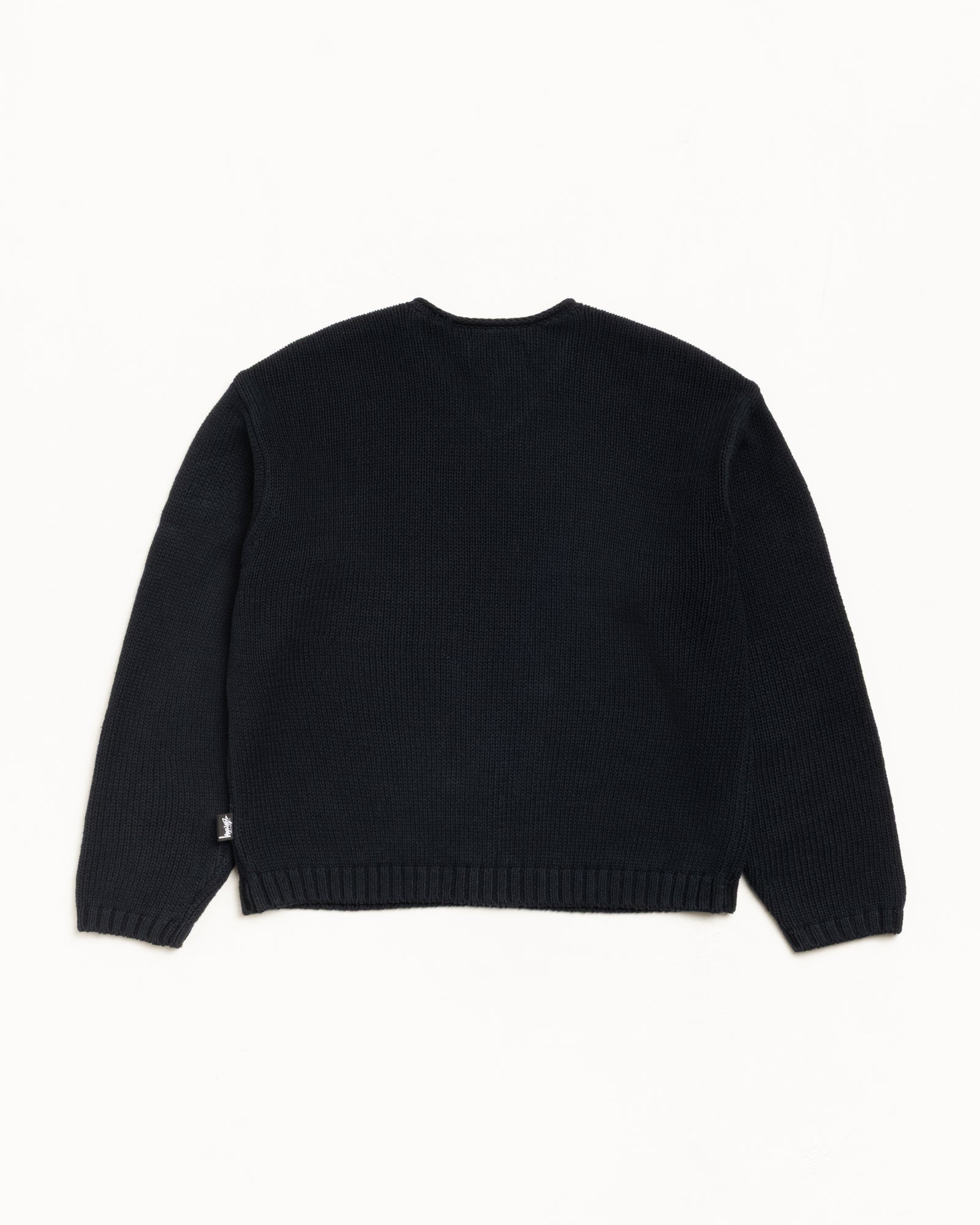 Roll V Neck Sweater – Black | Tops & Knits | Stüssy – Stussy AU