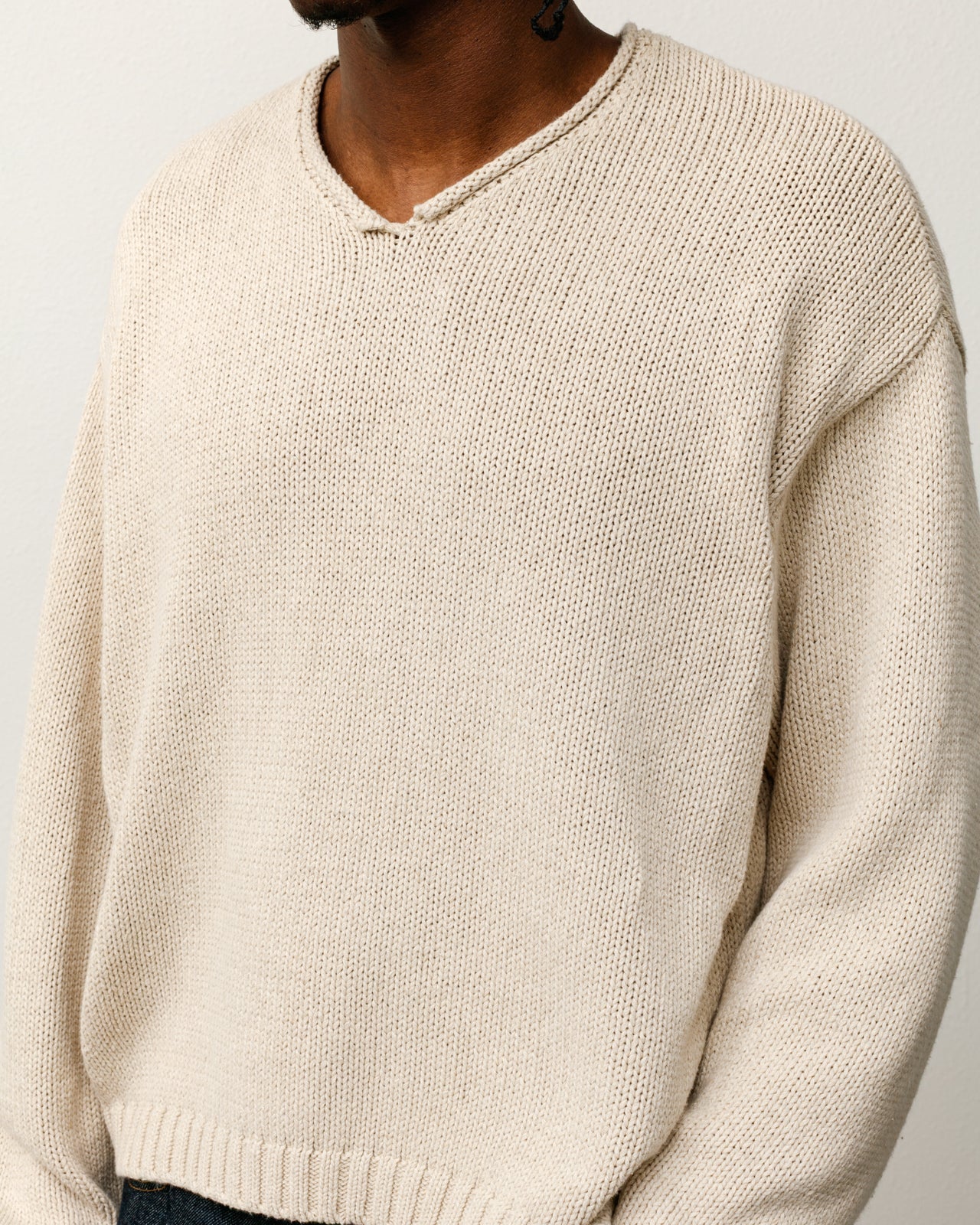 Roll V Neck Sweater – Oatmeal | Tops & Knits | Stüssy – Stussy AU