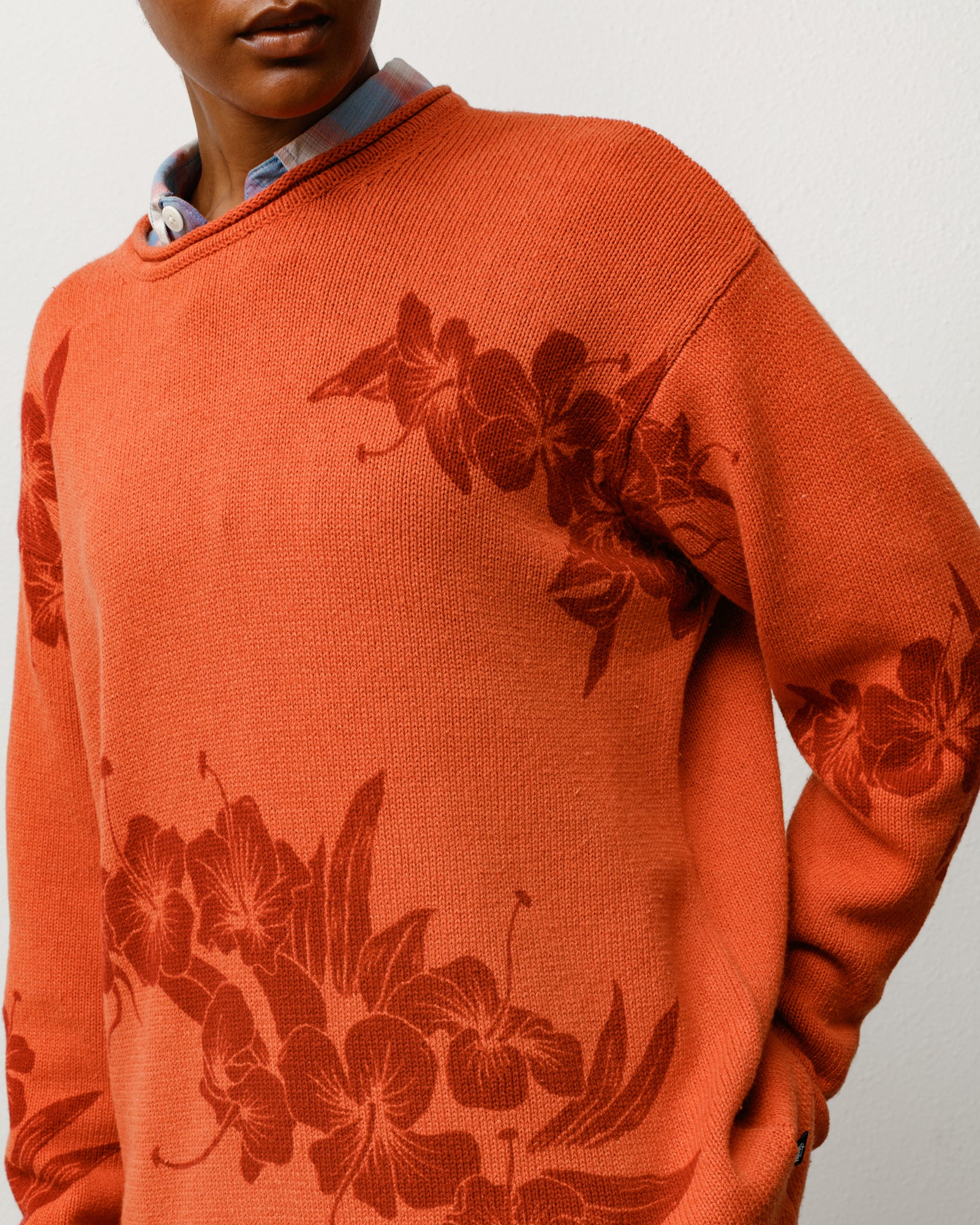 Floral Roll Neck Sweater – Rust | Tops & Knits | Stüssy – Stussy AU