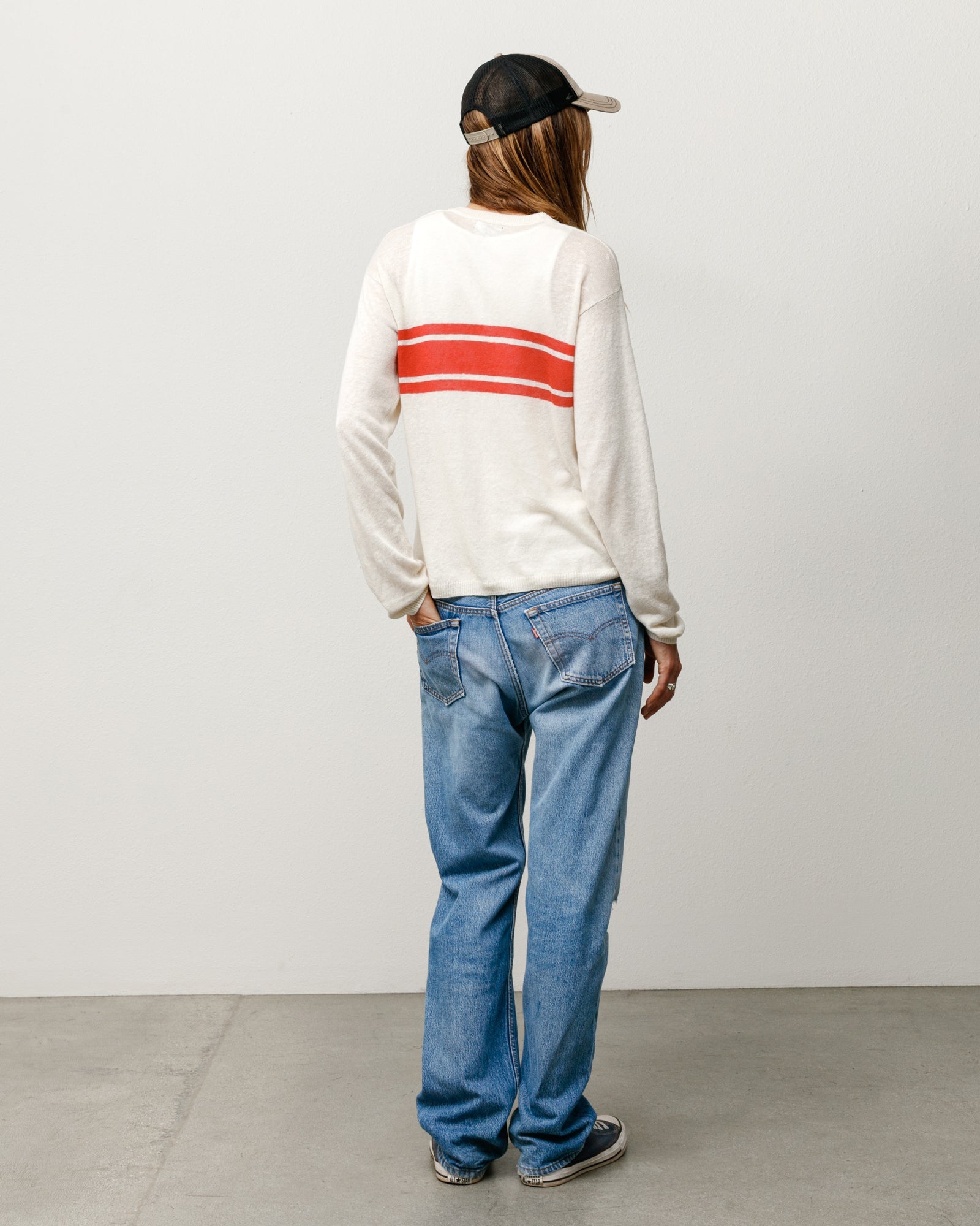 STRIPED LONG SLEEVE SWEATER
