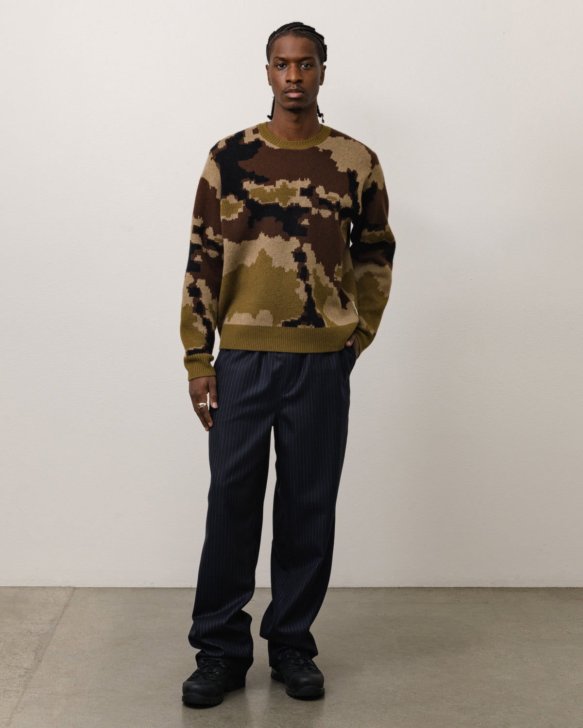 CAMO JACQUARD SWEATER