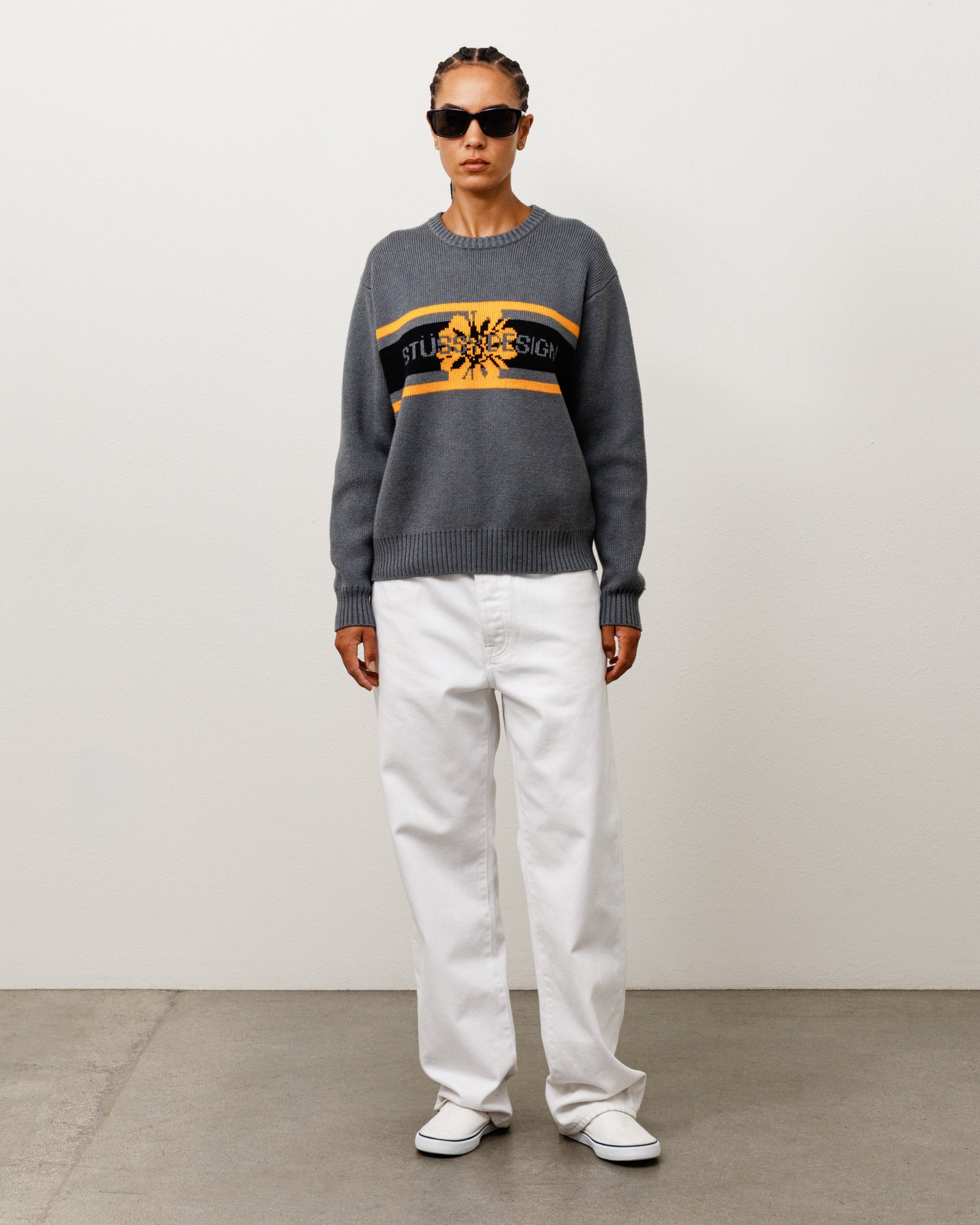 STRIPED HIBISCUS SWEATER
