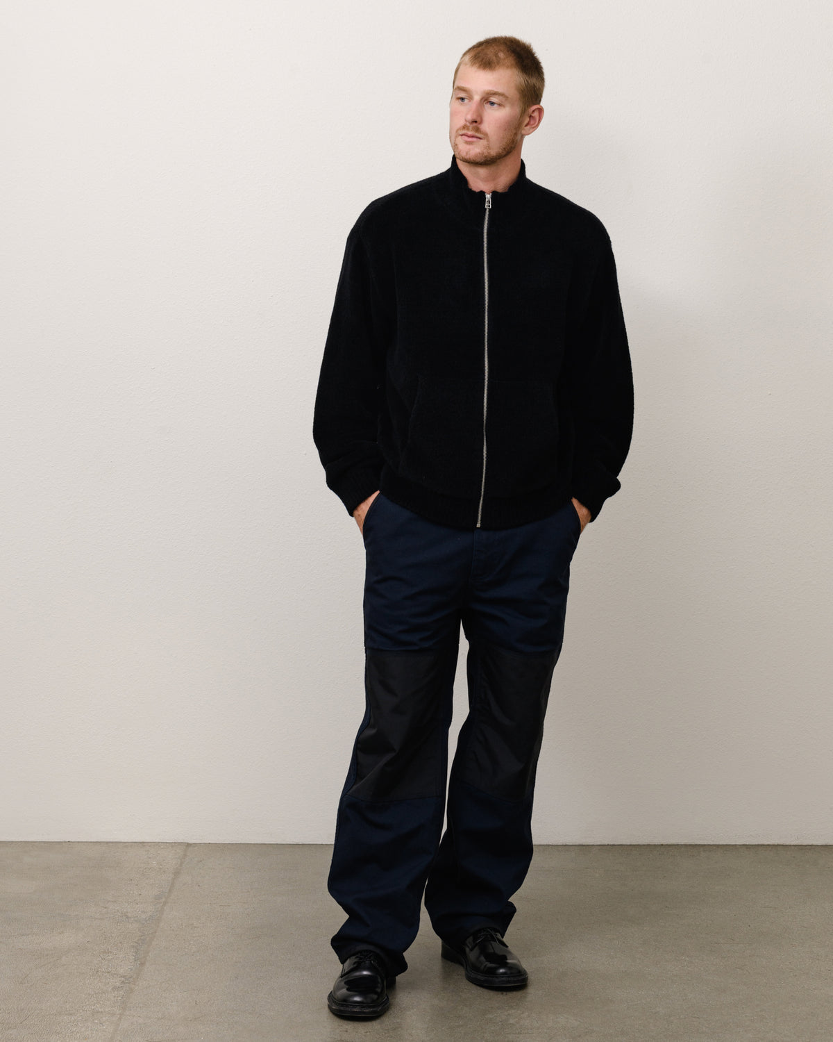 WOOL CASHMERE ZIP SWEATER
