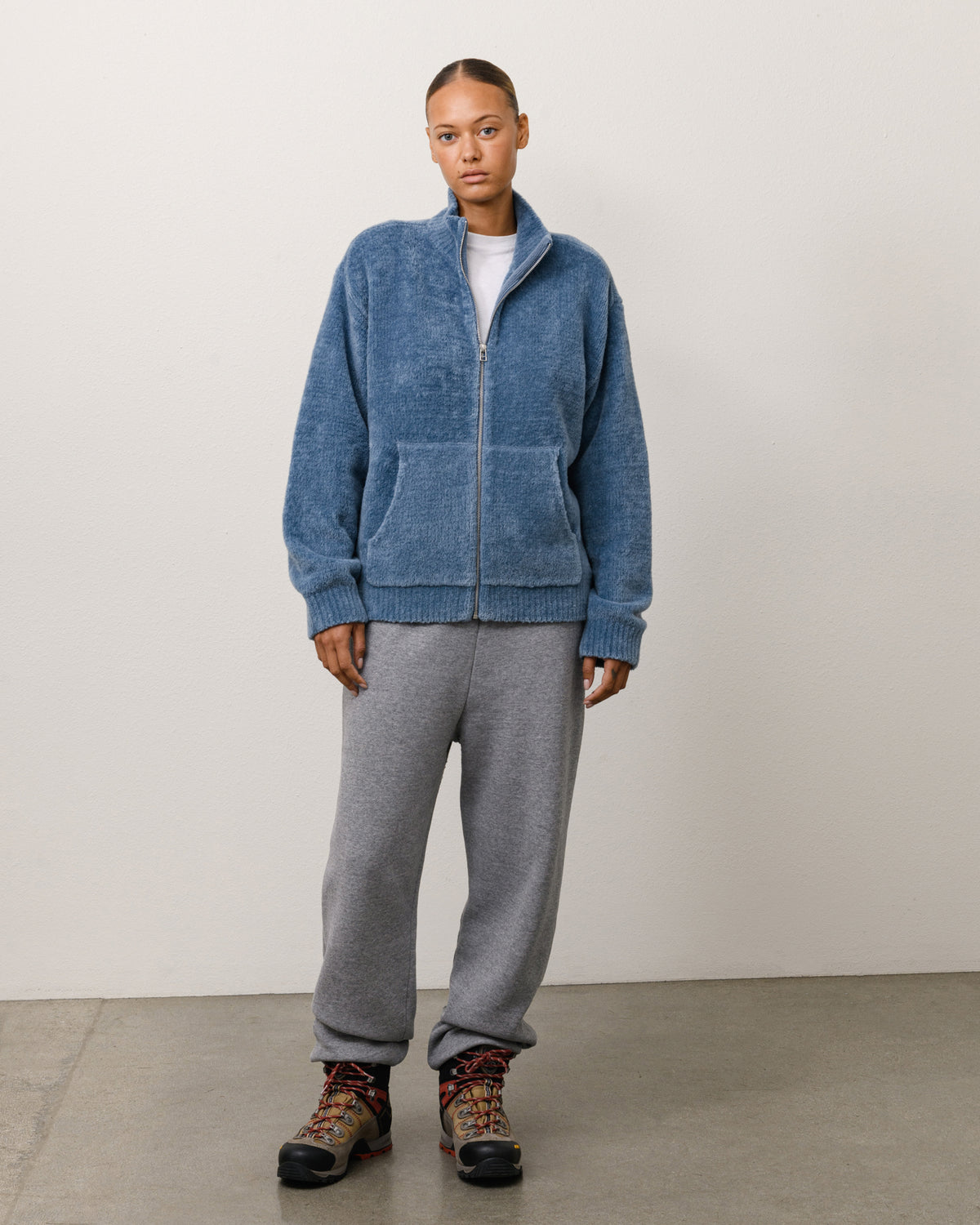 WOOL CASHMERE ZIP SWEATER