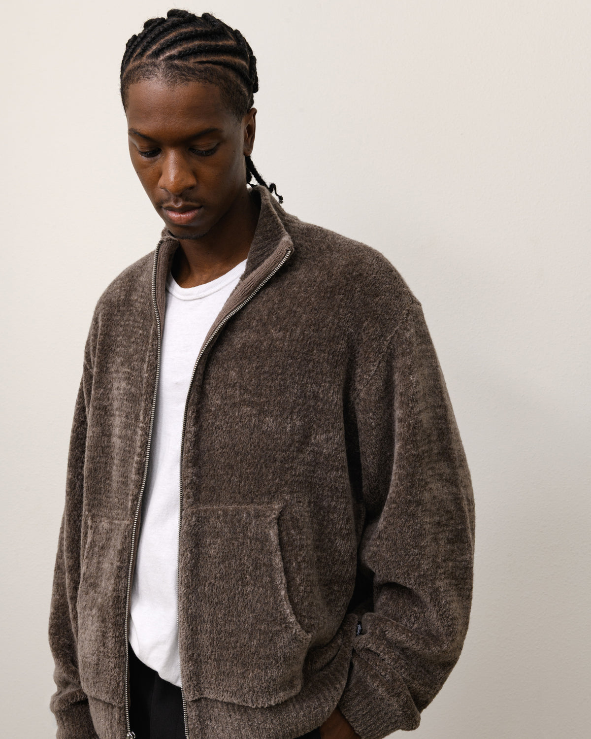 WOOL CASHMERE ZIP SWEATER
