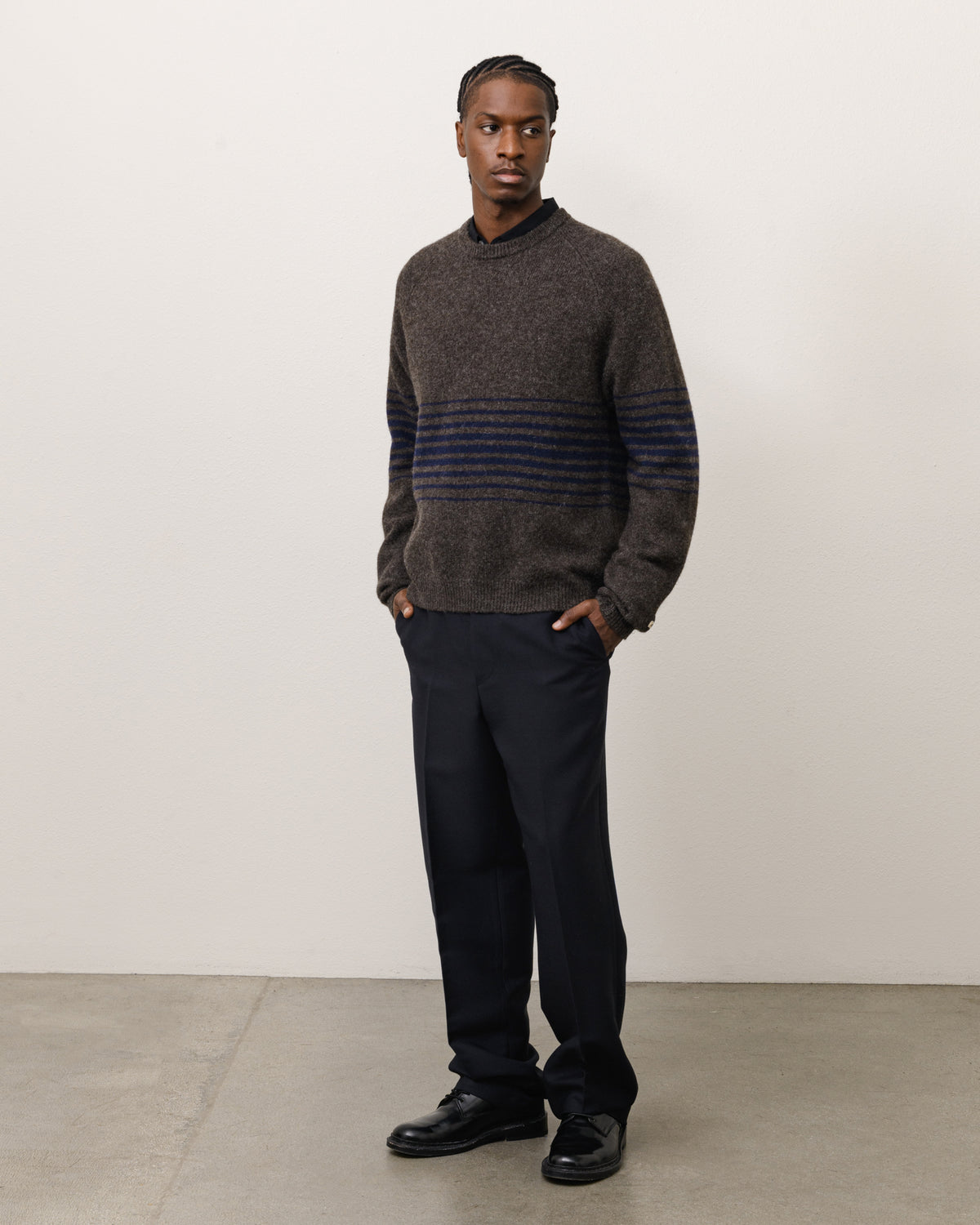 SHADOW STRIPE RAGLAN SWEATER
