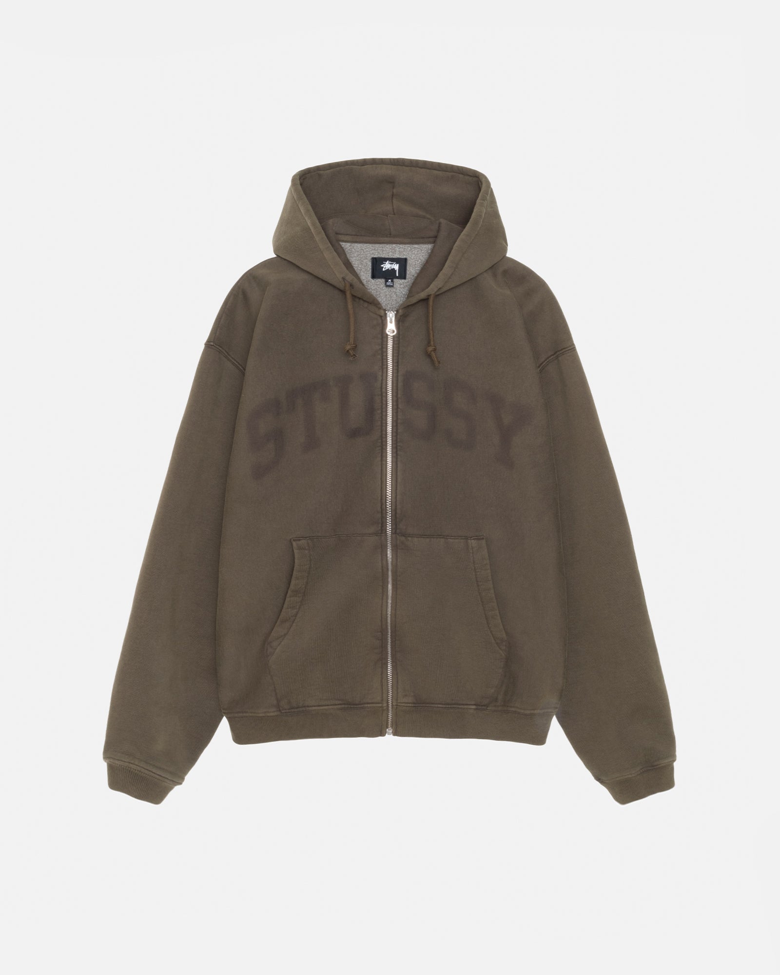 Zip Hoodie Faded Graphic in olive – Stüssy – Stussy AU