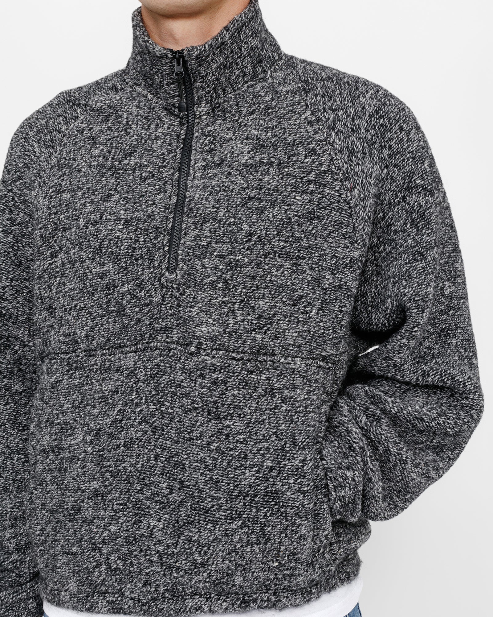 Wool Blend Sherpa Mock Neck in black – Stüssy – Stussy AU