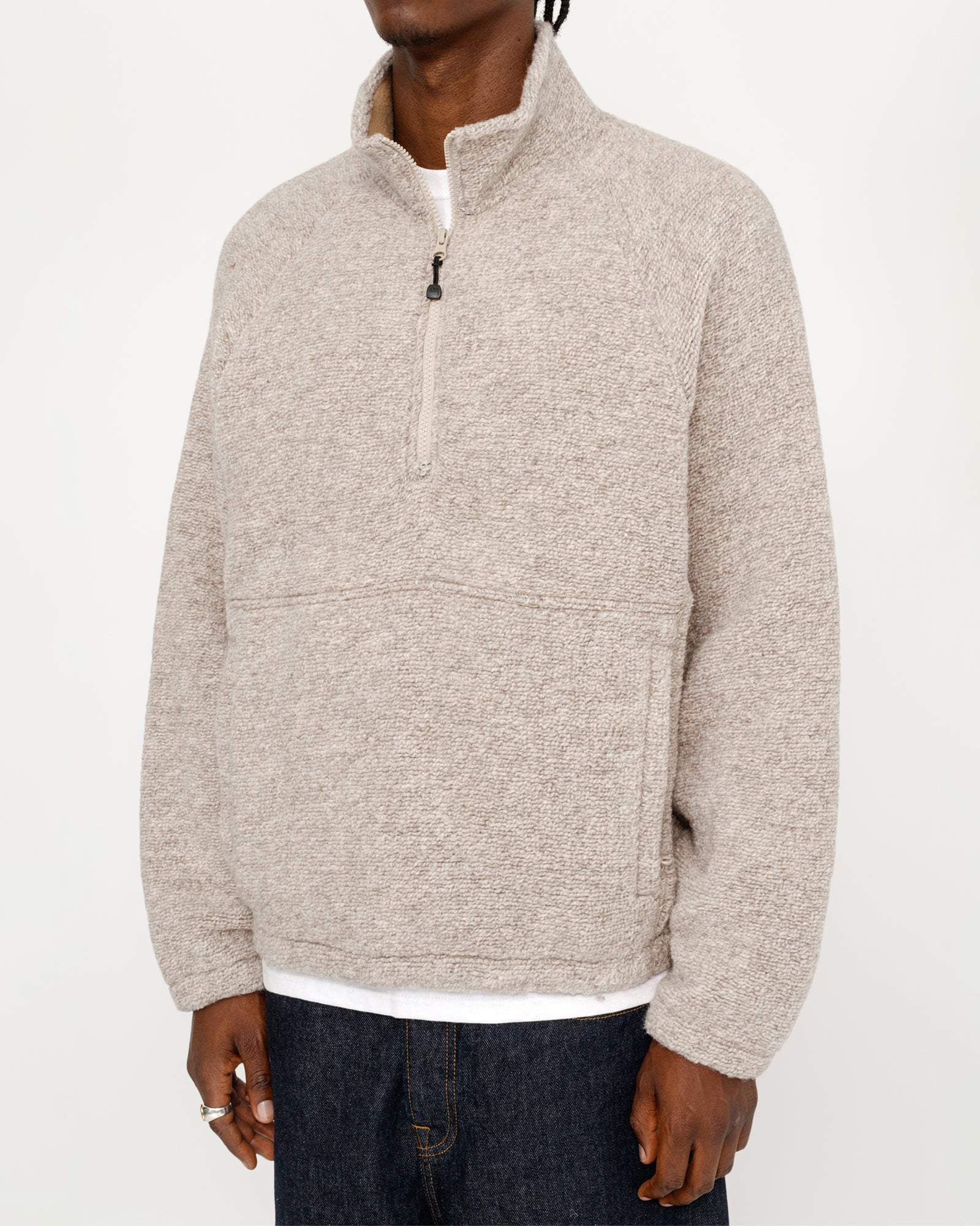Wool Blend Sherpa Mock Neck in tan – Stüssy – Stussy AU
