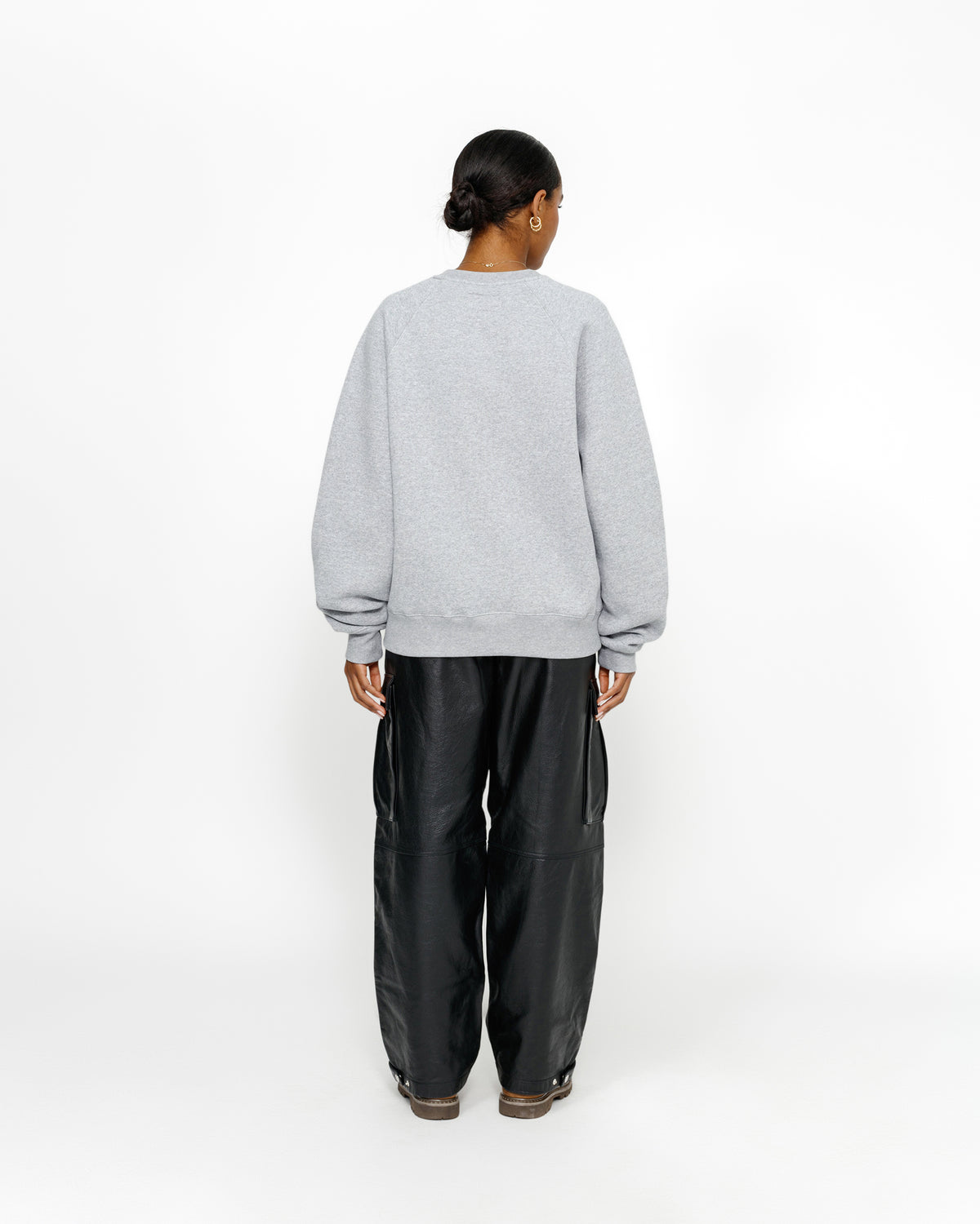Fleece Raglan Crew in grey heather - Stüssy – Stussy AU