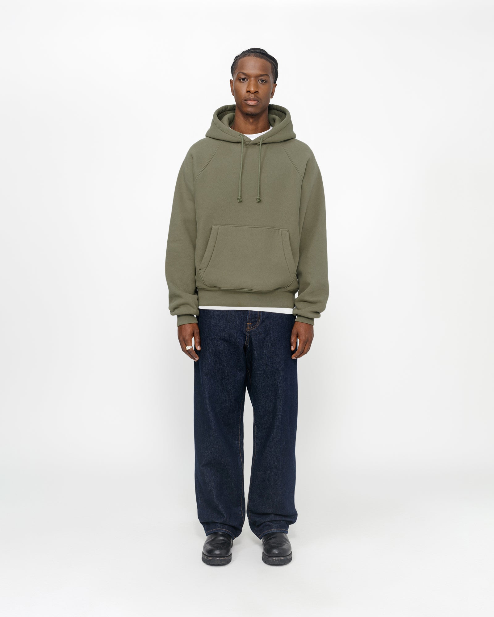 Fleece Raglan Hood in olive - Stüssy – Stussy AU