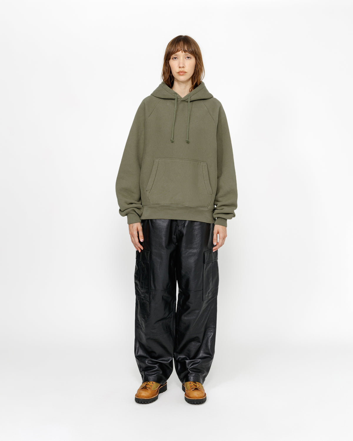 Fleece Raglan Hood in olive - Stüssy – Stussy AU