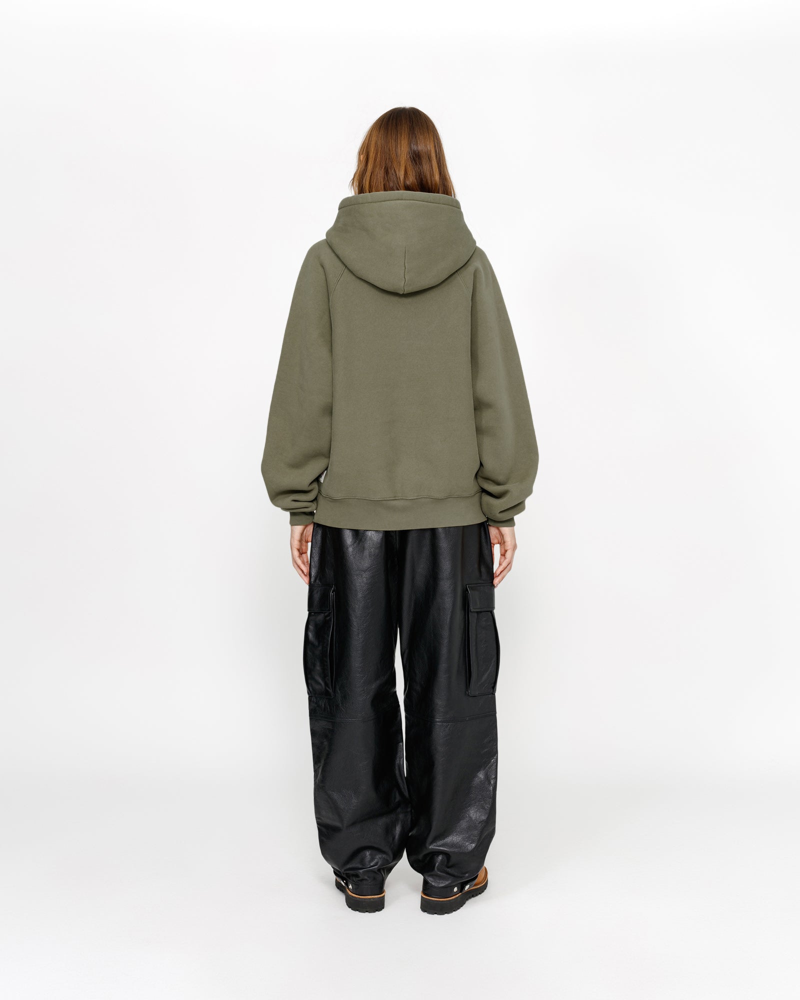 Fleece Raglan Hood in olive - Stüssy – Stussy AU
