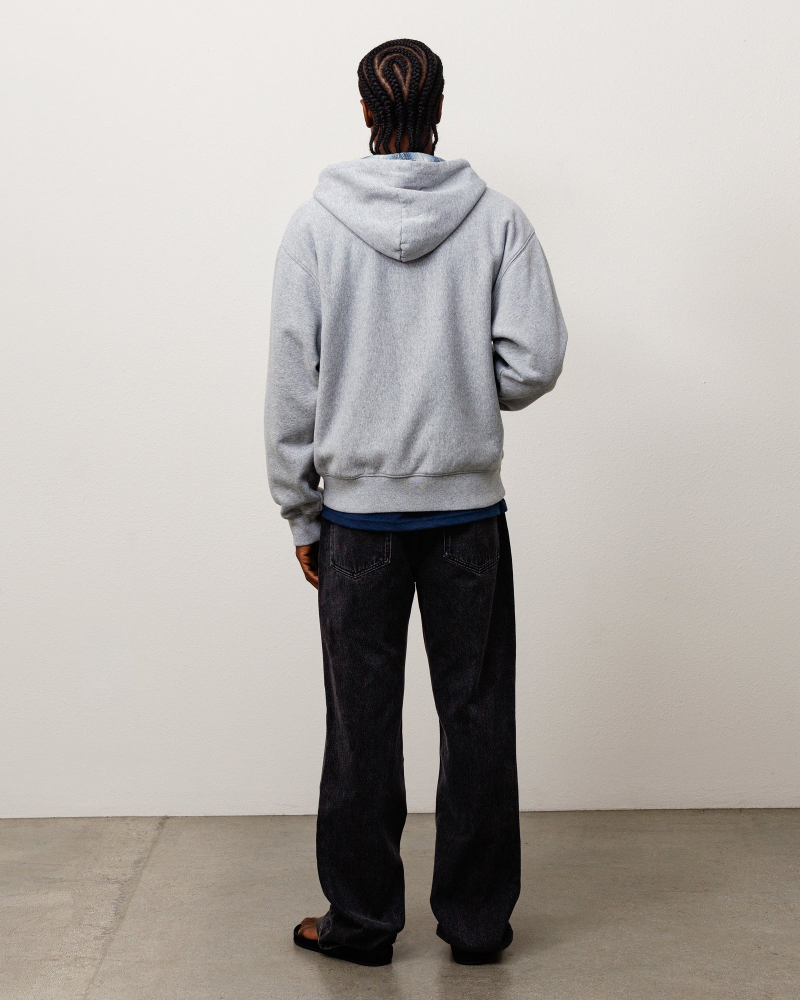 PLAID LINED ZIP HOOD