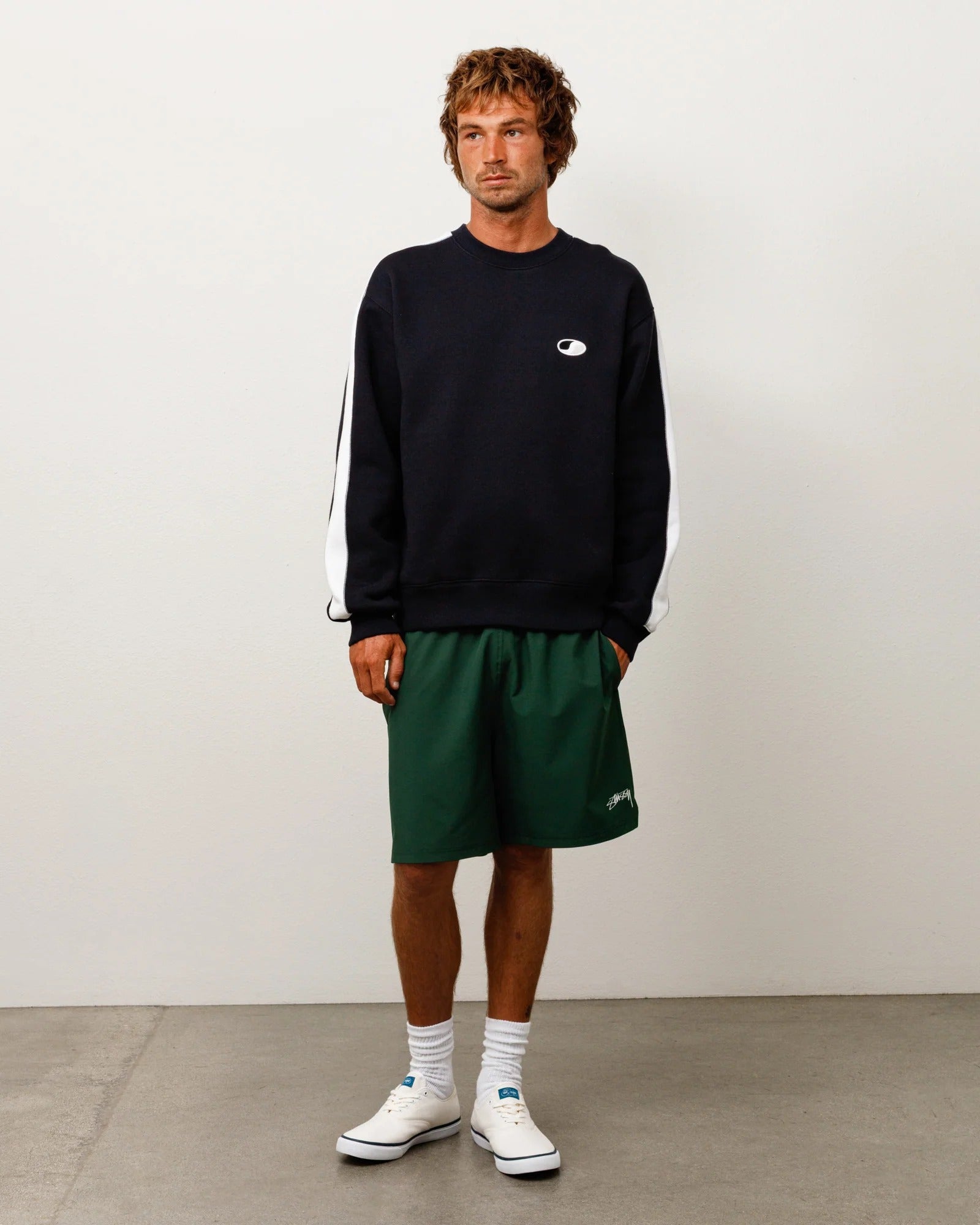PANELED STRIPE CREW