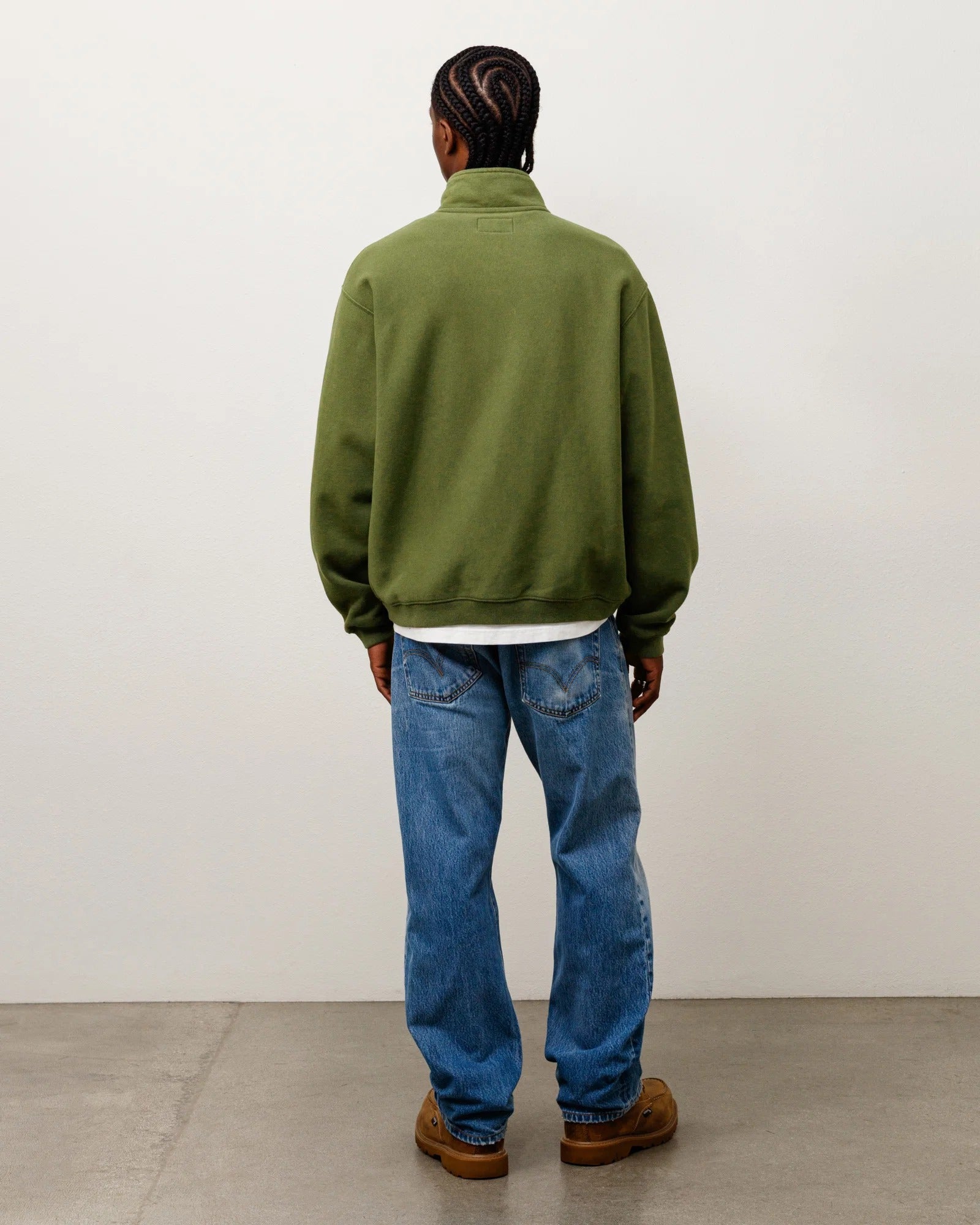 ZIP FLEECE MOCK NECK