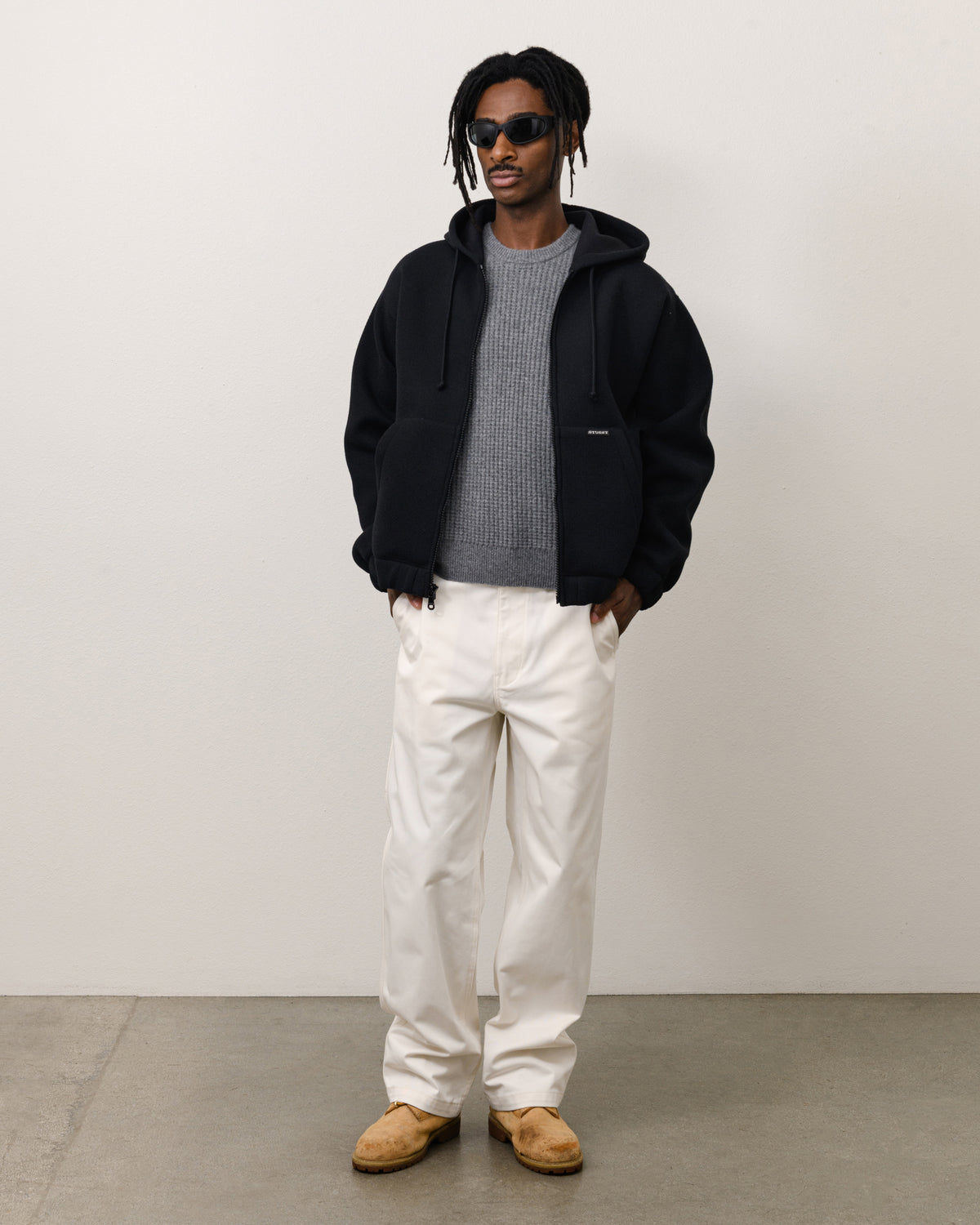 BONDED JERSEY ZIP HOOD