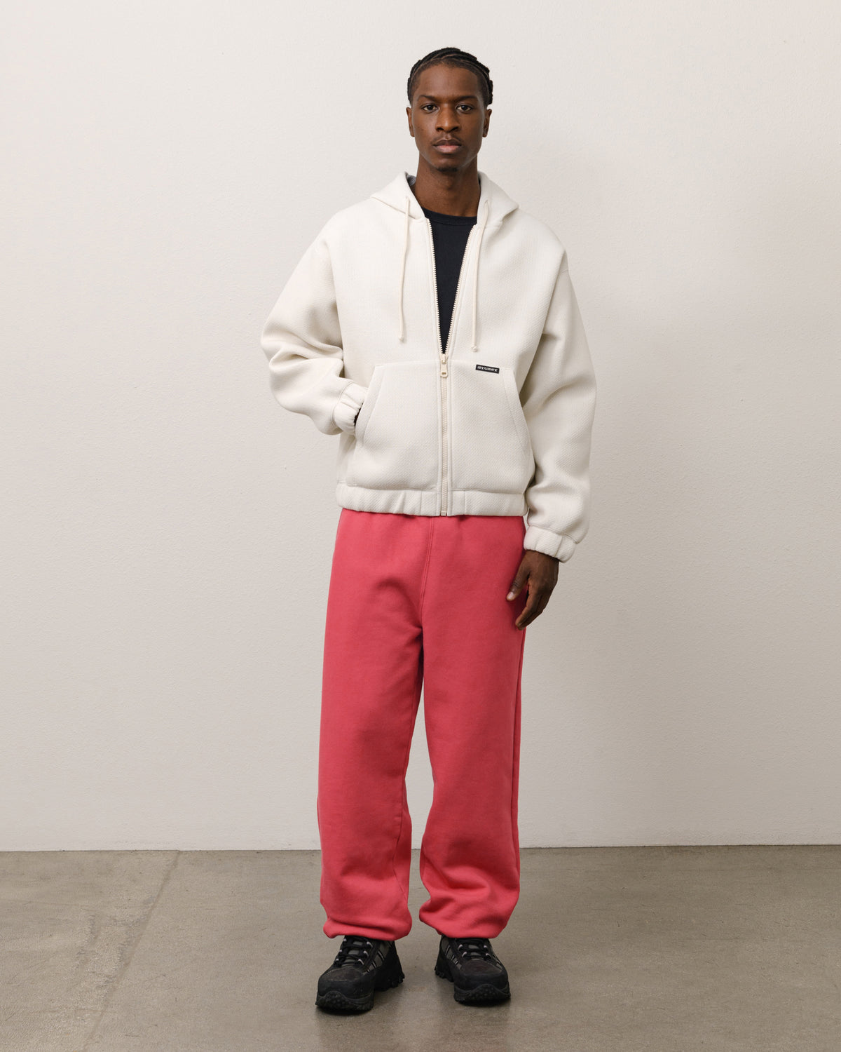BONDED JERSEY ZIP HOOD
