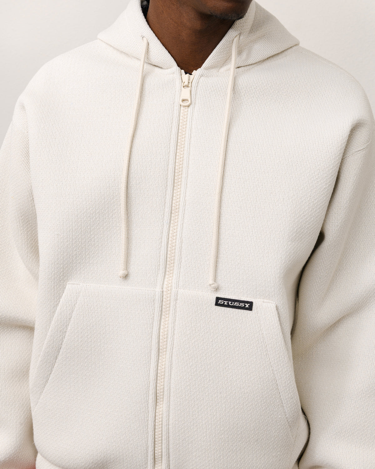 BONDED JERSEY ZIP HOOD