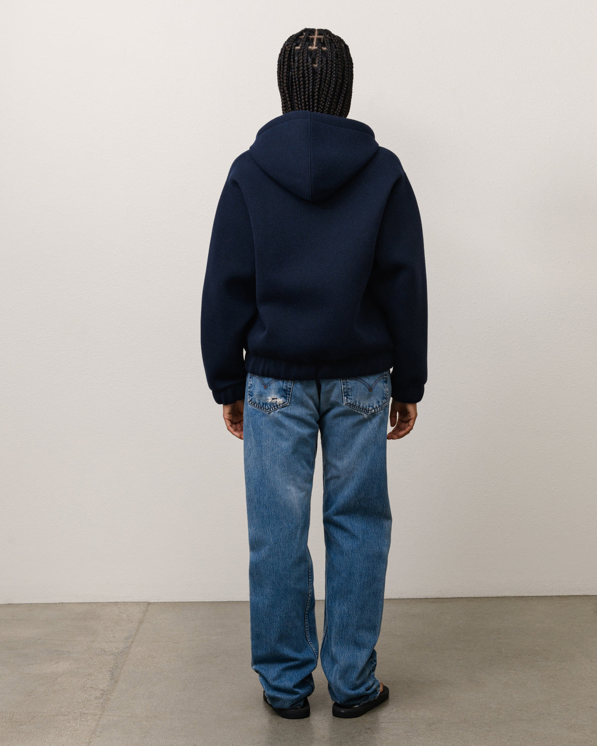 BONDED JERSEY ZIP HOOD