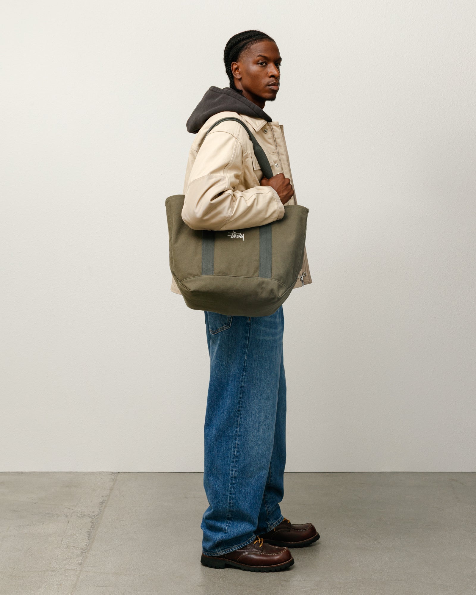 Canvas Market Tote Bag Accessories In Green