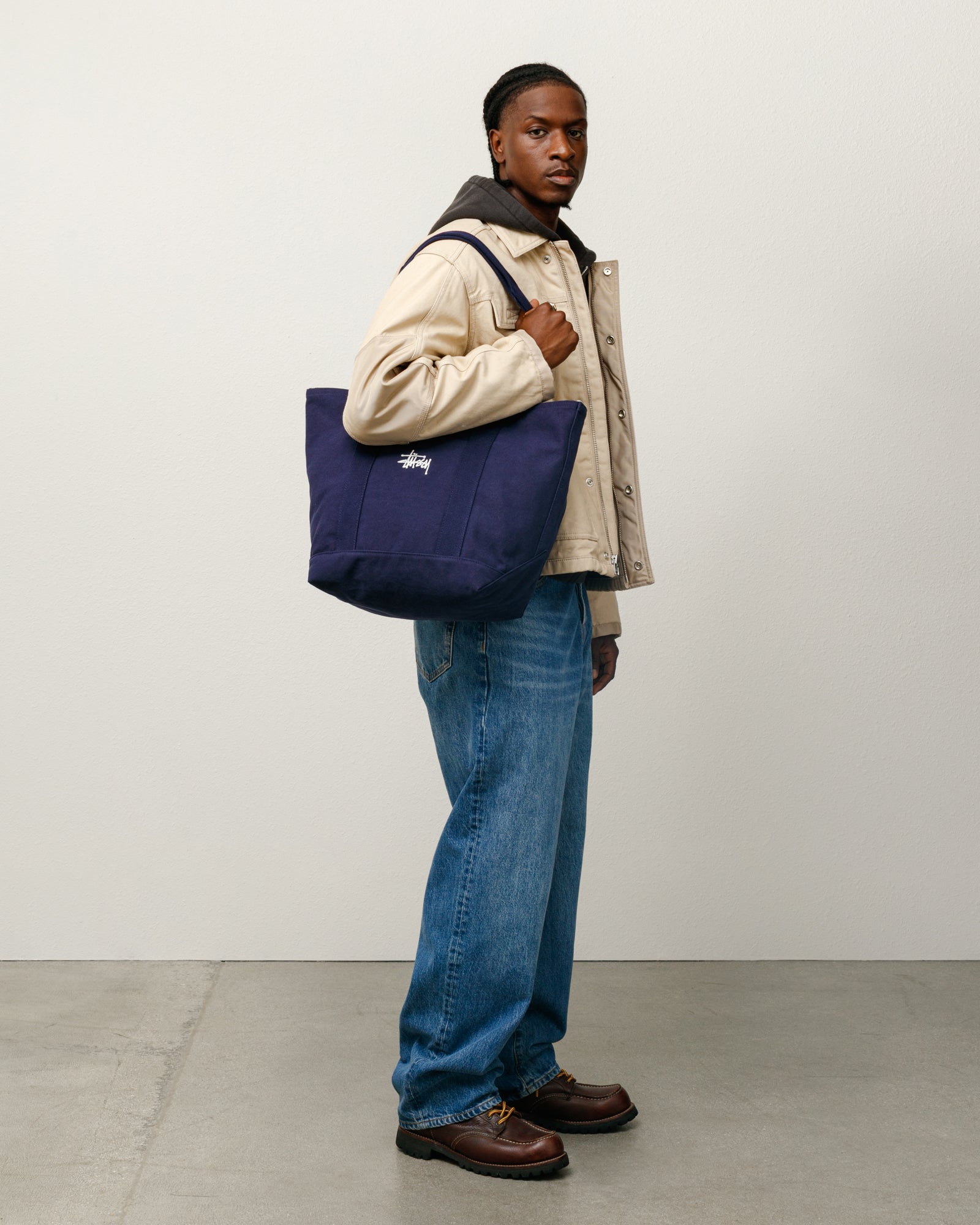 Canvas Market Tote Bag Accessories In Navy