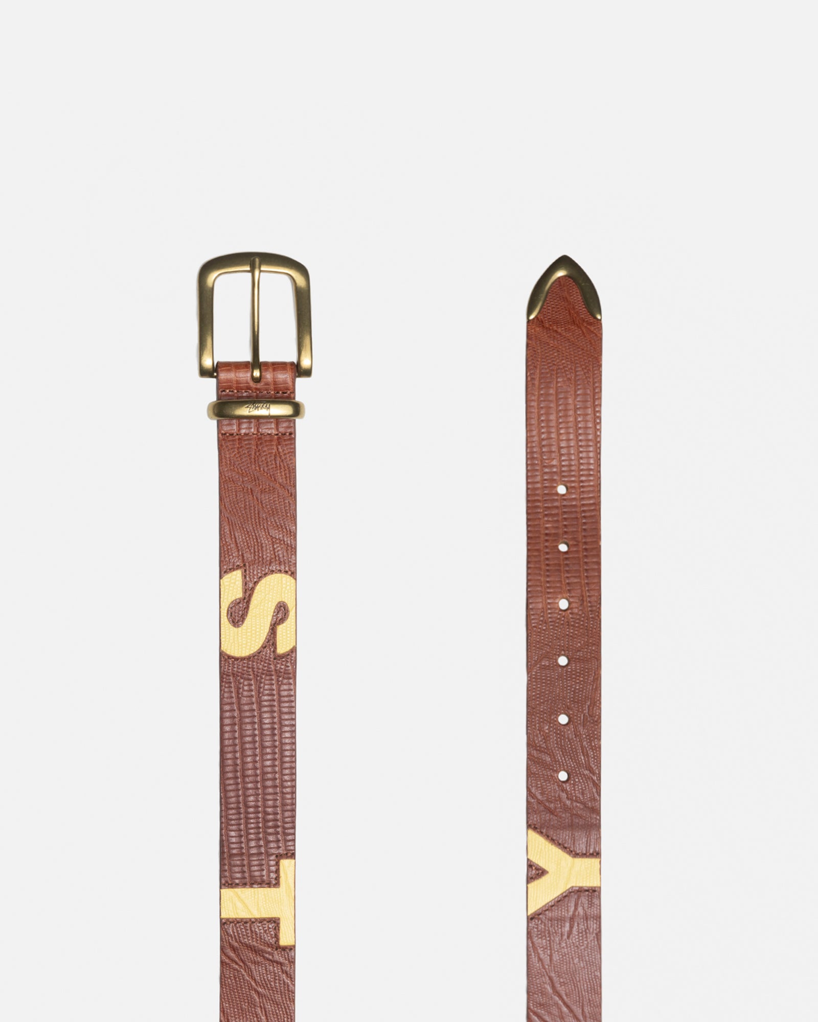 小物 Stussy Lizard Texture Underlay Belt Lizard Texture Underlay Belt in cognac – Stüssy – Stussy AU