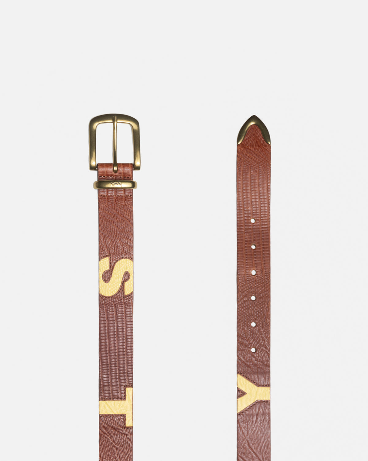 Lizard Texture Underlay Belt in cognac – Stüssy – Stussy AU