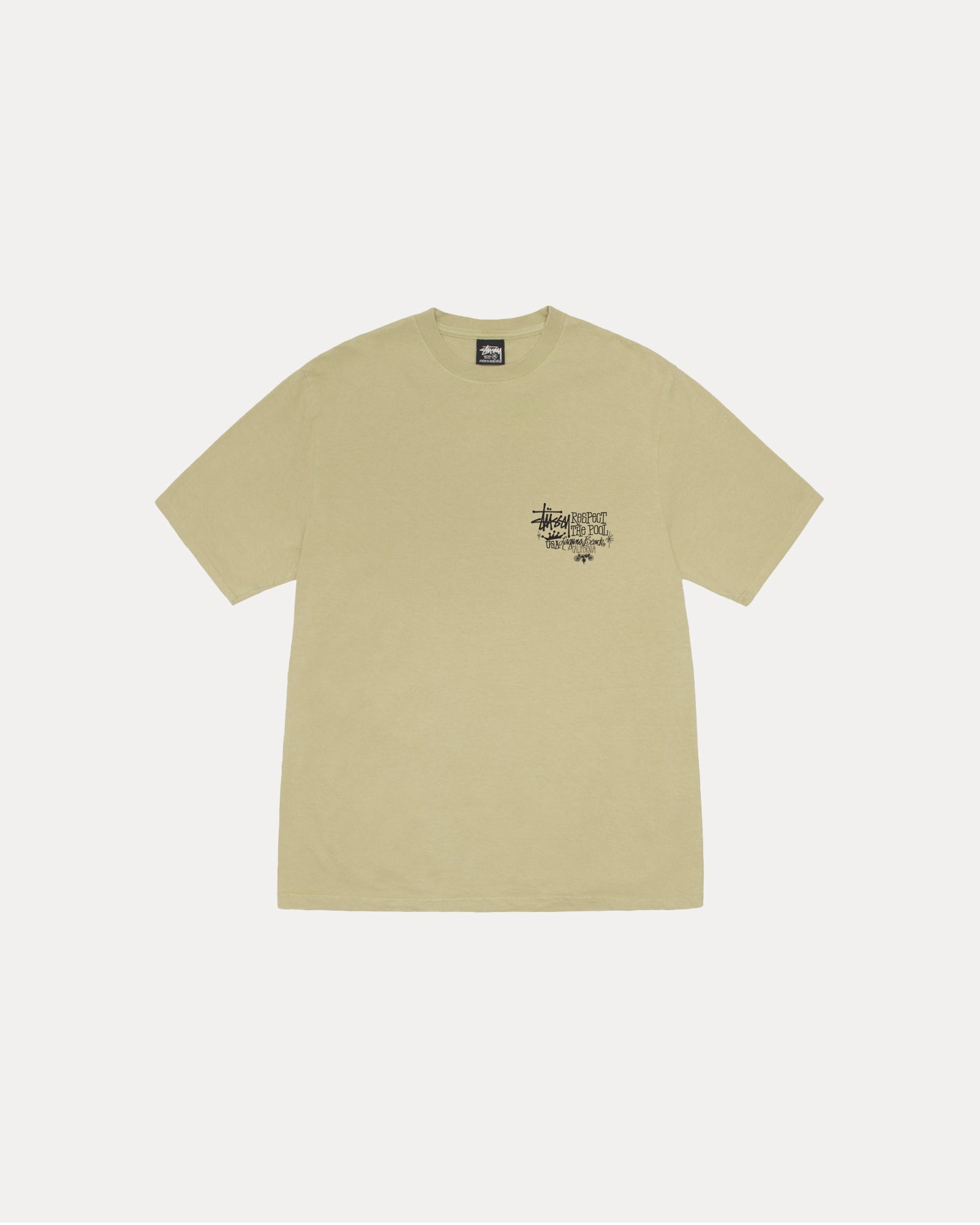 Respect The Pool Tee Pigment Dyed in elm – Stüssy – Stussy AU
