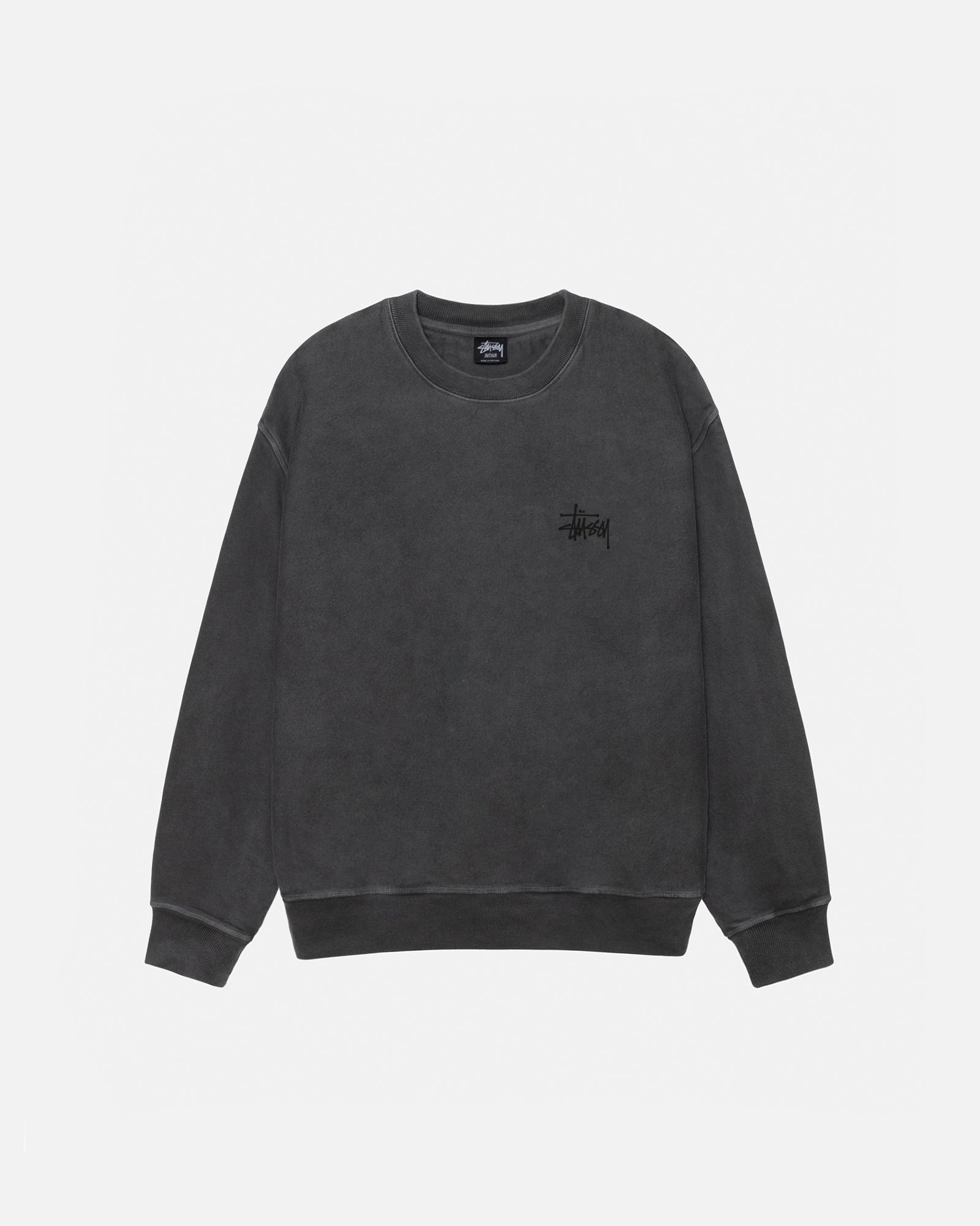 Basic Stüssy Crew Pigment Dyed in black/black – Stüssy – Stussy AU