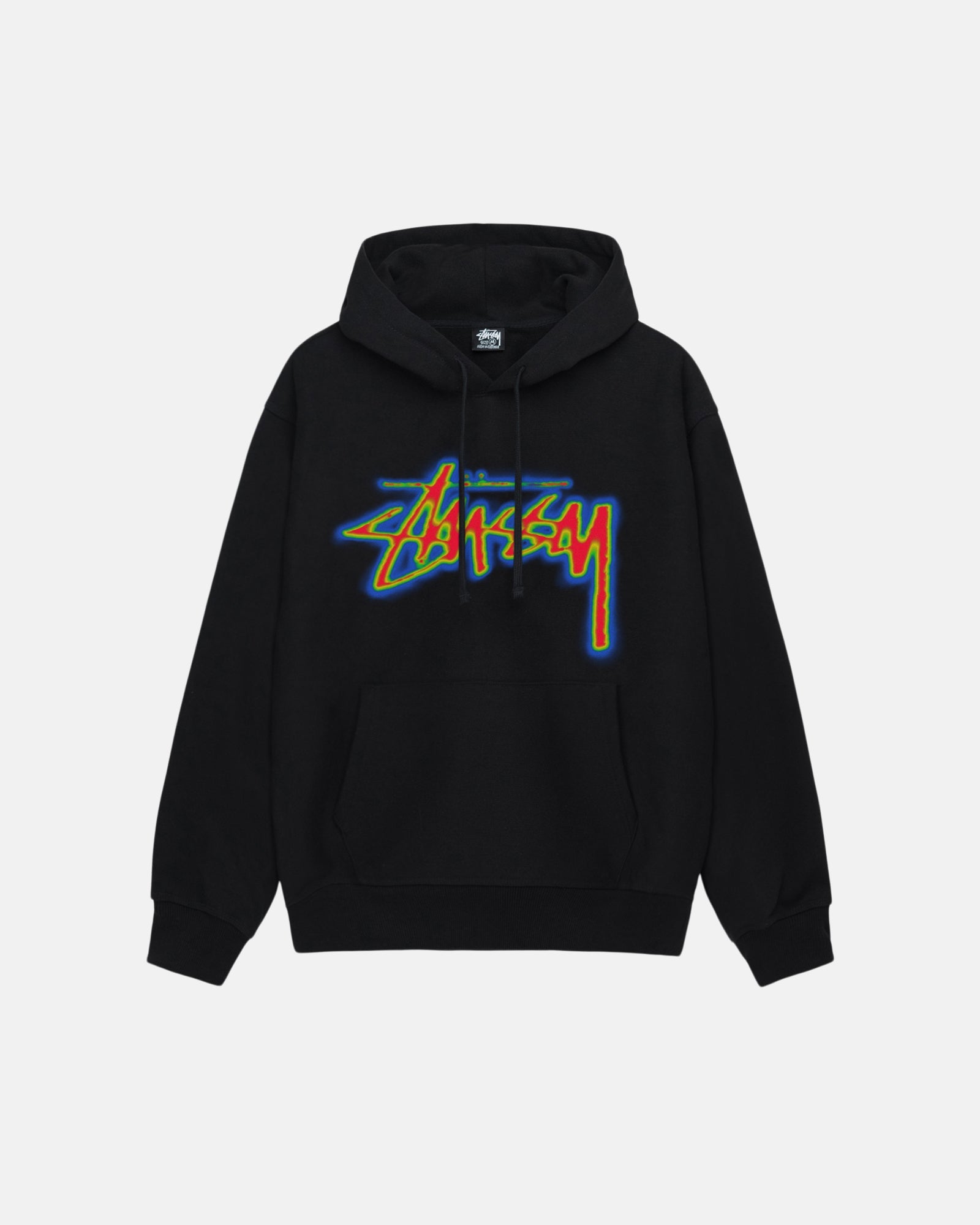 STÜSSY THERMAL STOCK HOODIE BLACK SWEATS