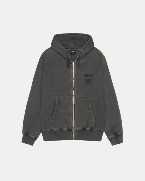 STOCK LINK PIG. DYED ZIP HOOD