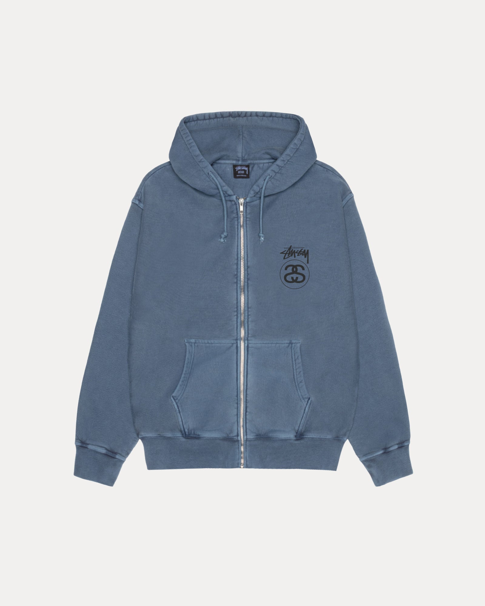 STOCK LINK PIG. DYED ZIP HOOD