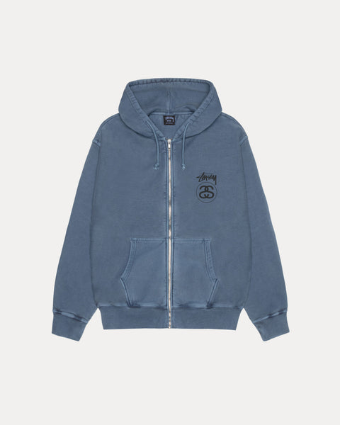 STOCK LINK PIG. DYED ZIP HOOD
